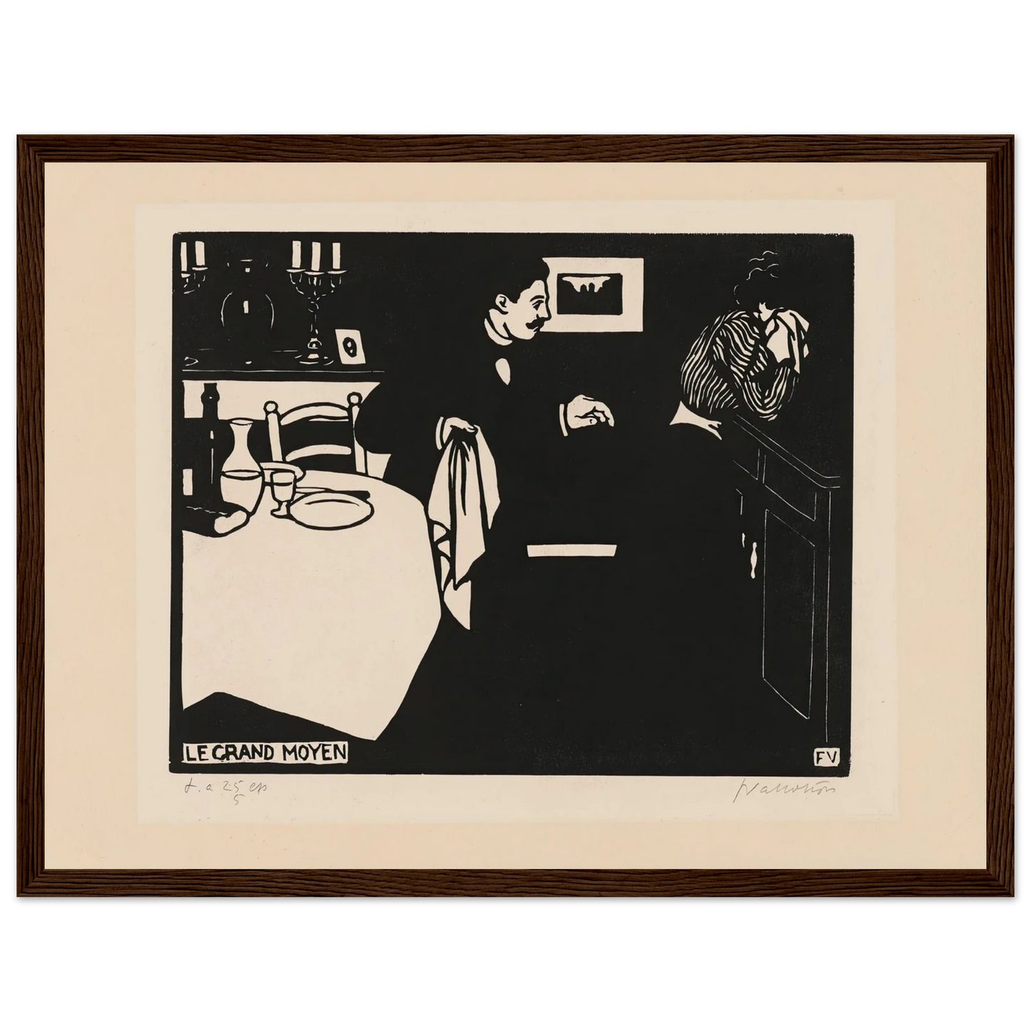 Extreme Measure (Le grand moyen) (1898) Art Print | Felix Vallotton - Framed Poster - 30x40 cm / 12x16″ - Black frame