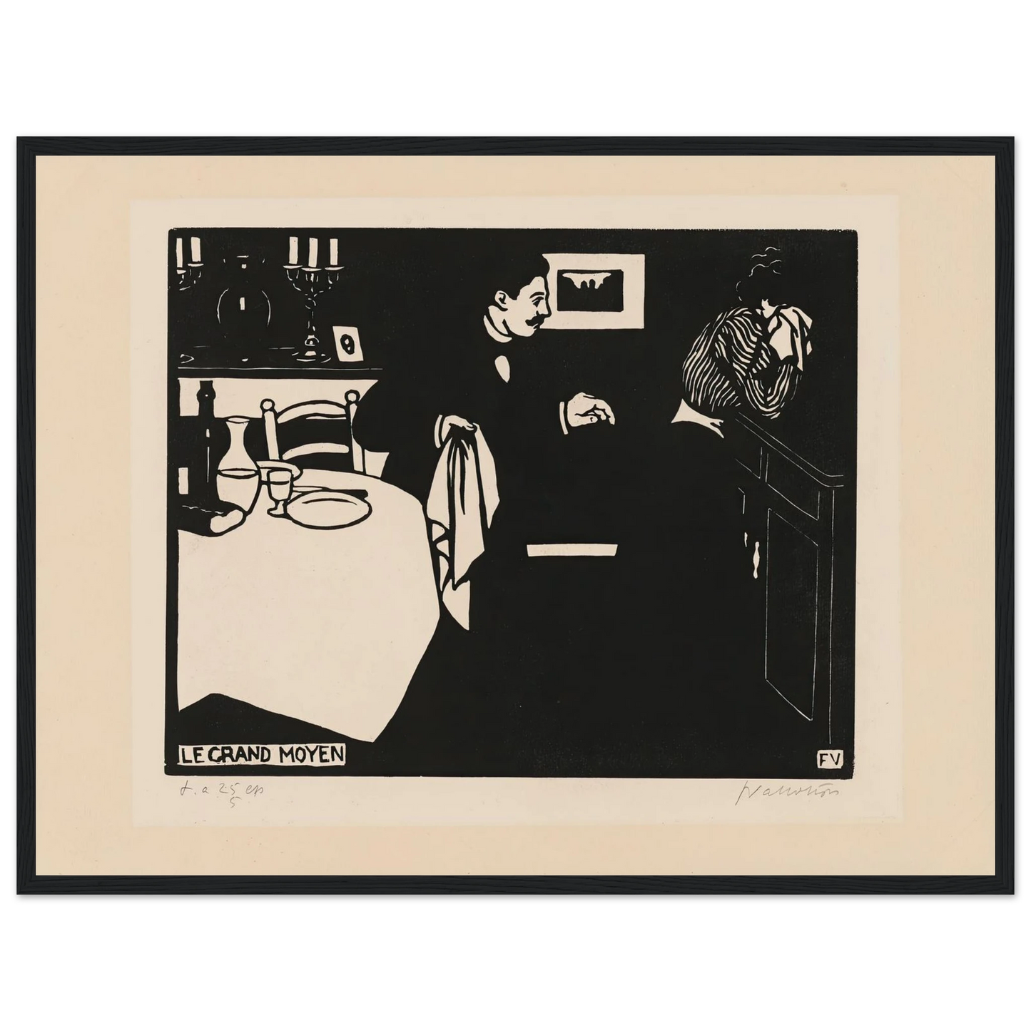Extreme Measure (Le grand moyen) (1898) Art Print | Felix Vallotton - Framed Poster - 30x40 cm / 12x16″ - Black frame