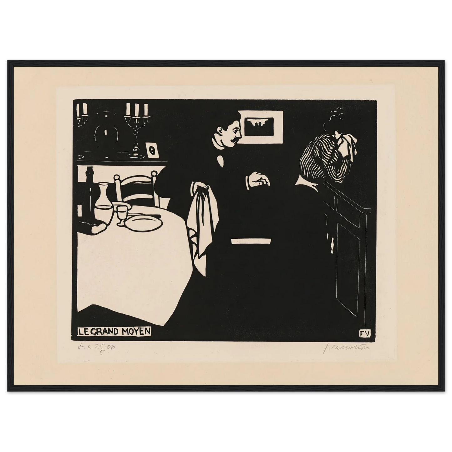 Extreme Measure (Le grand moyen) (1898) Art Print | Felix Vallotton - Framed Poster - 30x40 cm / 12x16″ - Black frame