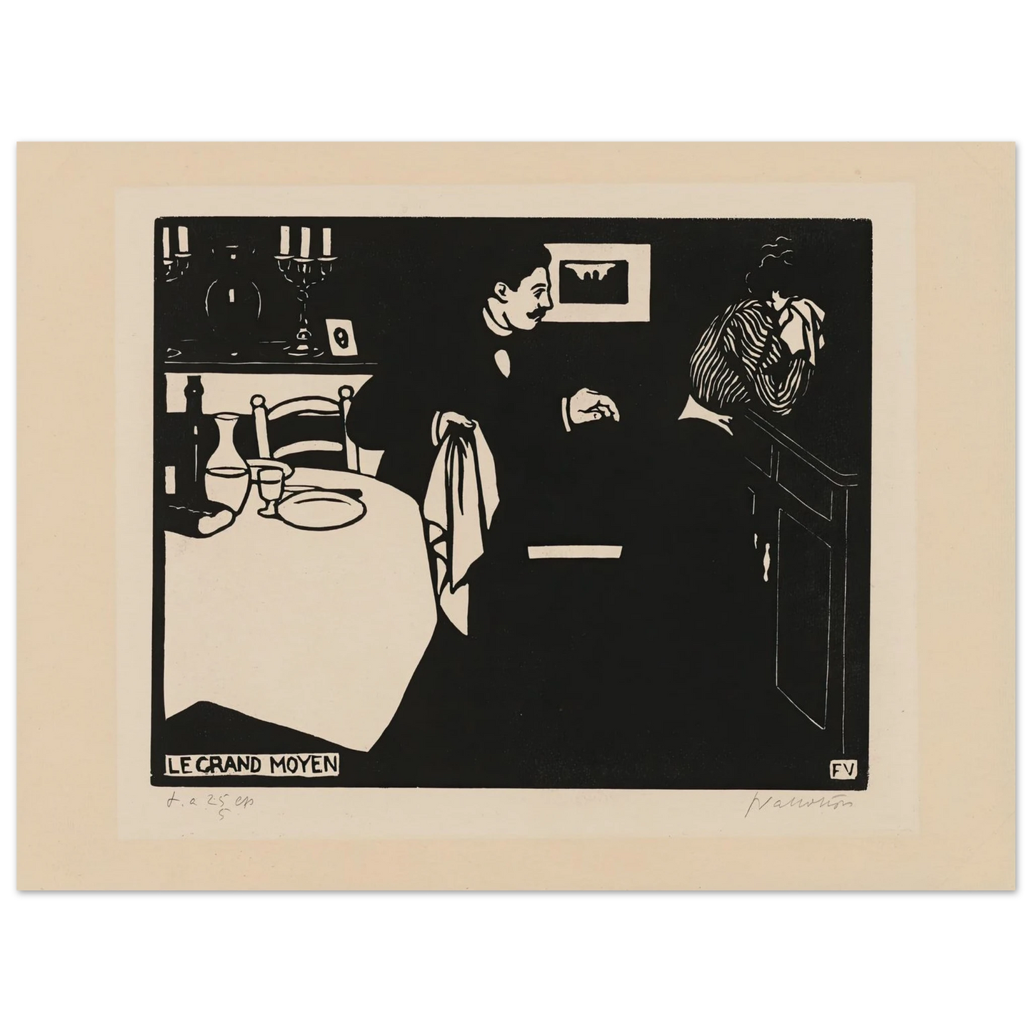 Extreme Measure (Le grand moyen) (1898) Art Print | Felix Vallotton - Framed Poster - 30x40 cm / 12x16″ - Black frame