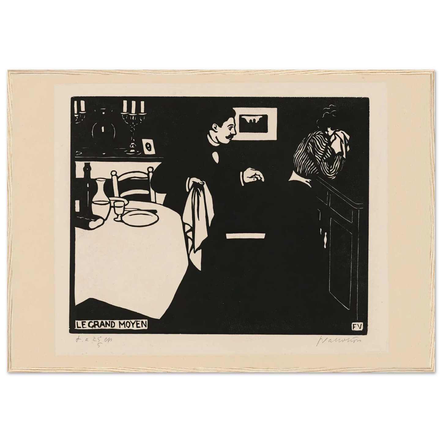 Extreme Measure (Le grand moyen) (1898) Art Print | Felix Vallotton - Framed Poster - 30x40 cm / 12x16″ - Black frame