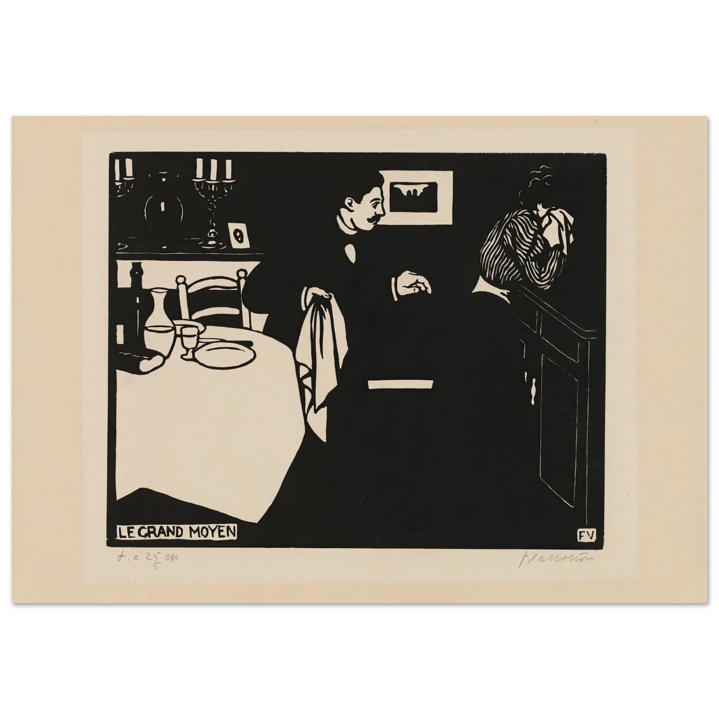 Extreme Measure (Le grand moyen) (1898) Art Print | Felix Vallotton - Framed Poster - 30x40 cm / 12x16″ - Black frame