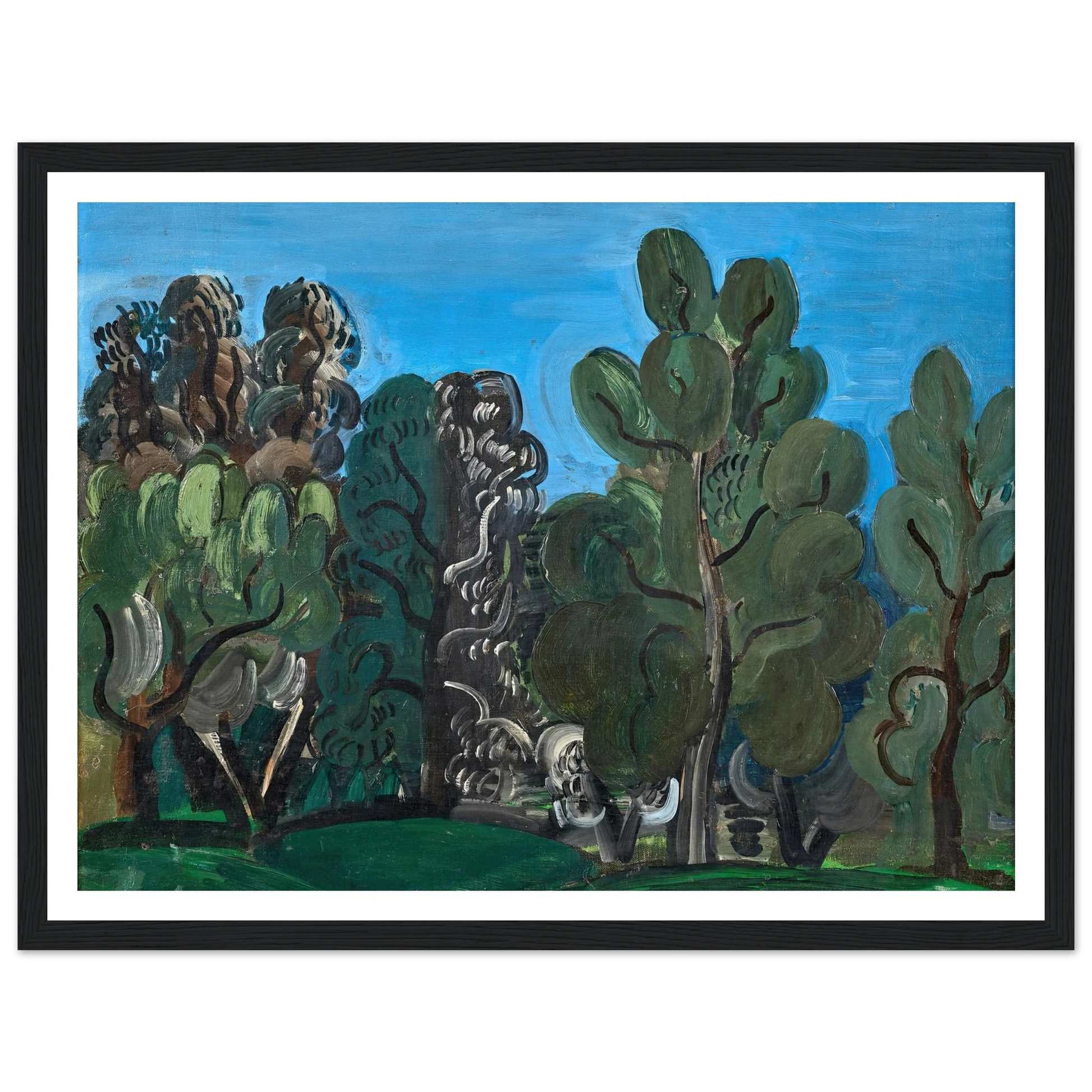 Eze (1926) Art Print | Raoul Dufy - Framed Poster - 30x40 cm / 12x16″ - Black frame