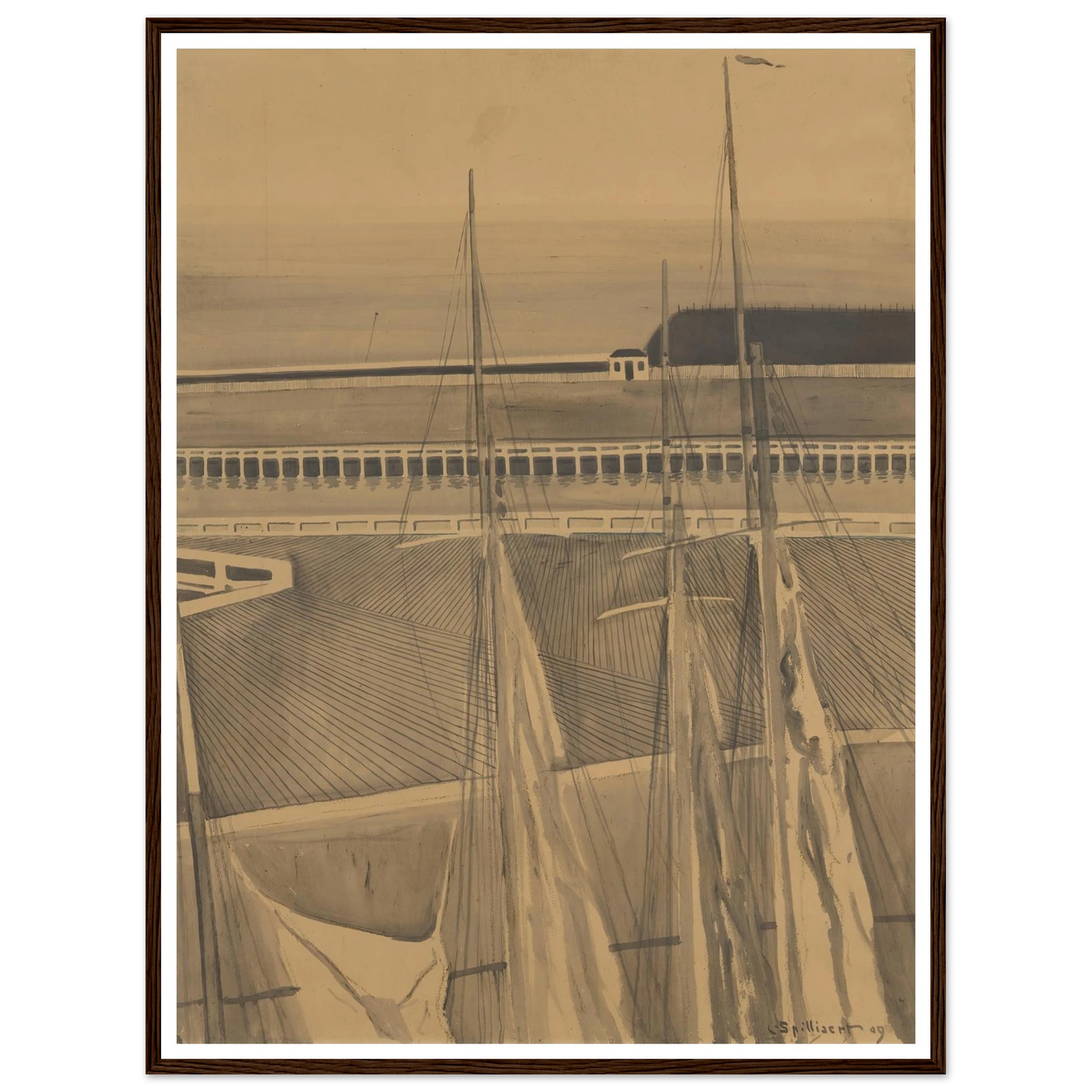 De haven te Oostende (1909) Art Print | Leon Spilliaert-Quipham Collections