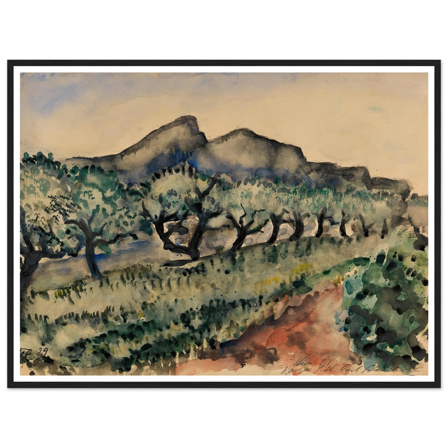 Garten in der Nähe Cassis (1929) Art Print | Paul Kleinschmidt-Quipham Collections