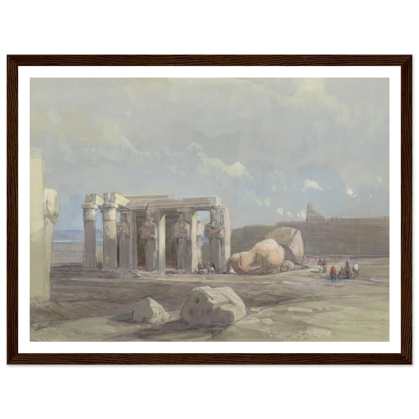 Fragments of a Colossal statue at the Memnonium, Thebes (1838) Art Print | David Roberts-Quipham Collections