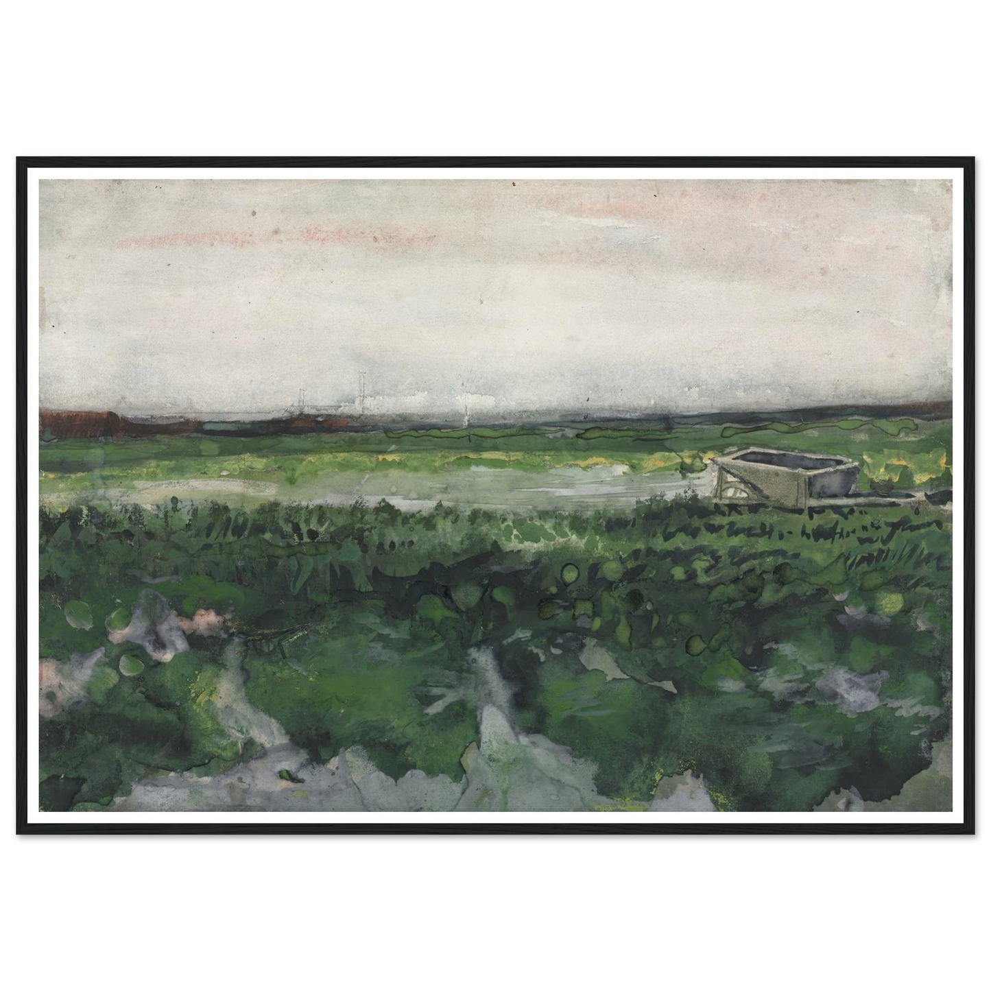 Landscape with Wheelbarrow (1883) Art Print | Vincent van Gogh-Quipham Collections