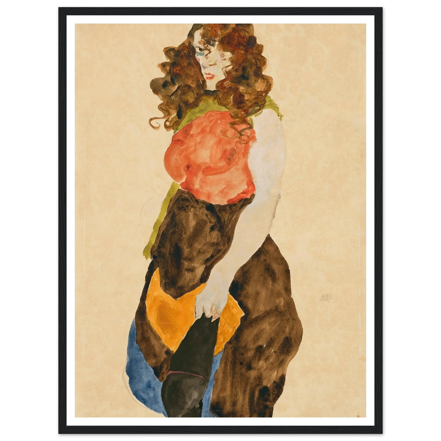 Stehende Frau (Dirne) (1912) Art Print | Egon Schiele-Quipham Collections