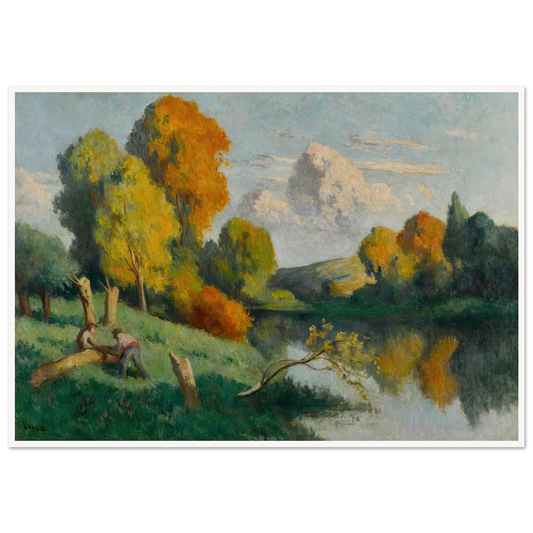 Les scieurs, paysage de La Cure Art Print | Maximilien Luce-Quipham Collections