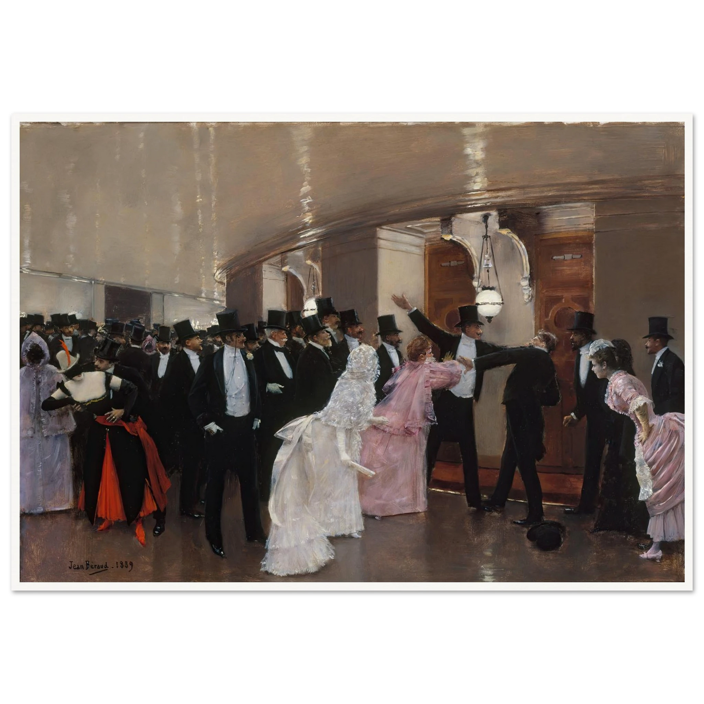 Altercation dans les couloirs de l’Opéra (1889) Art Print | Jean Beraud-Quipham Collections