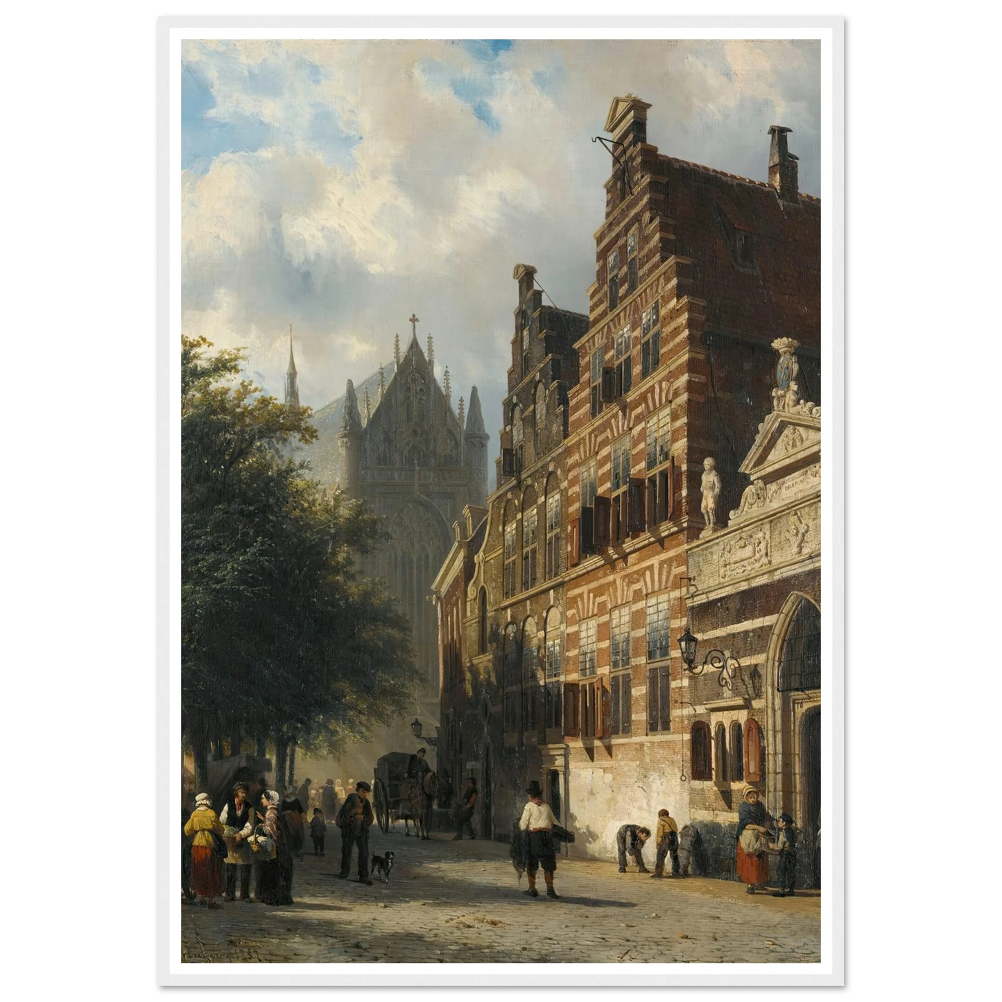 The Kerkgracht In Leiden (1857) Art Print | Cornelis Springer-Quipham Collections
