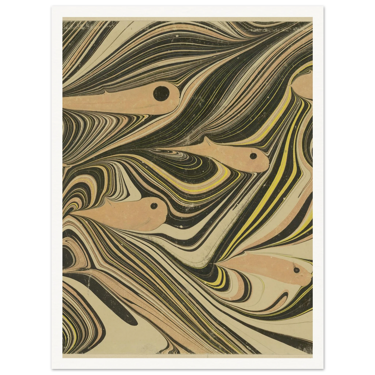 Marmorpapier (mit Fischmotiven) (1903 - 1907) Art Print | Josef Hoffmann-Quipham Collections