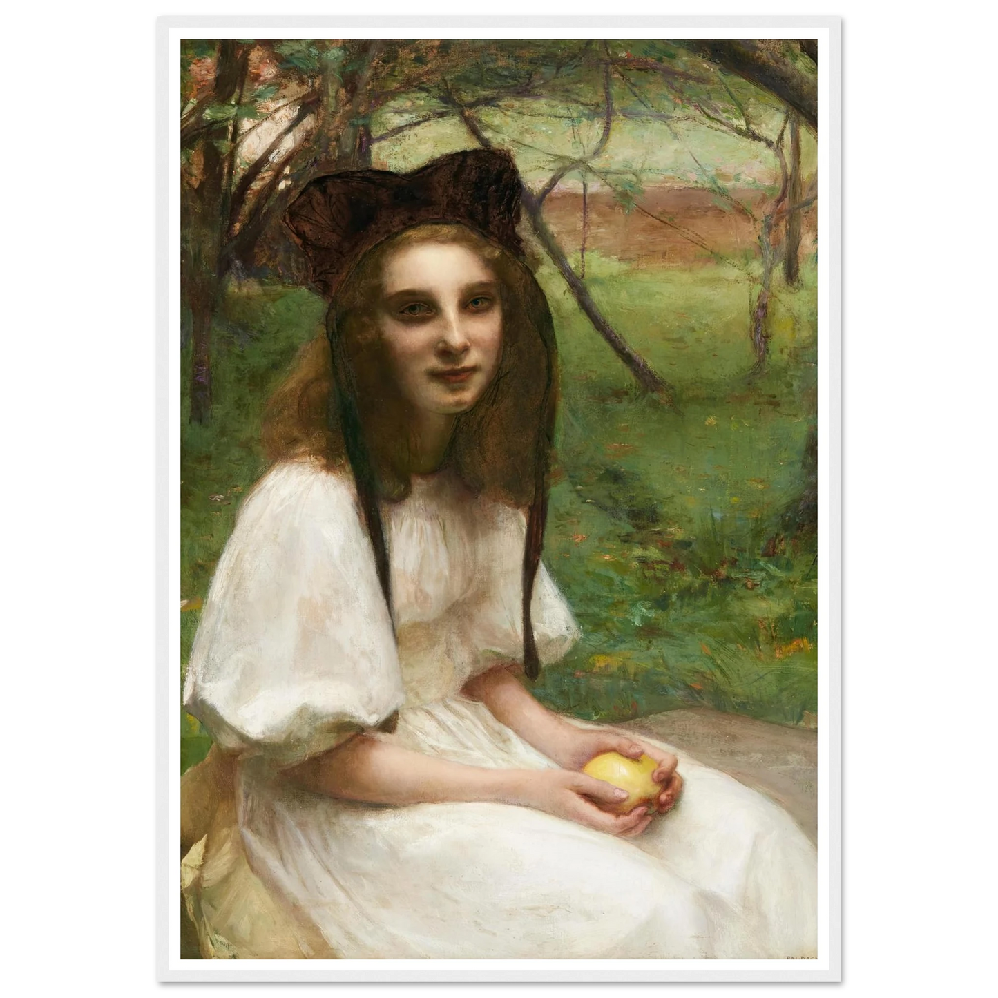 A portrait of a girl in a white dress Art Print | Pascal Adolphe Jean Dagnan Bouveret-Quipham Collections