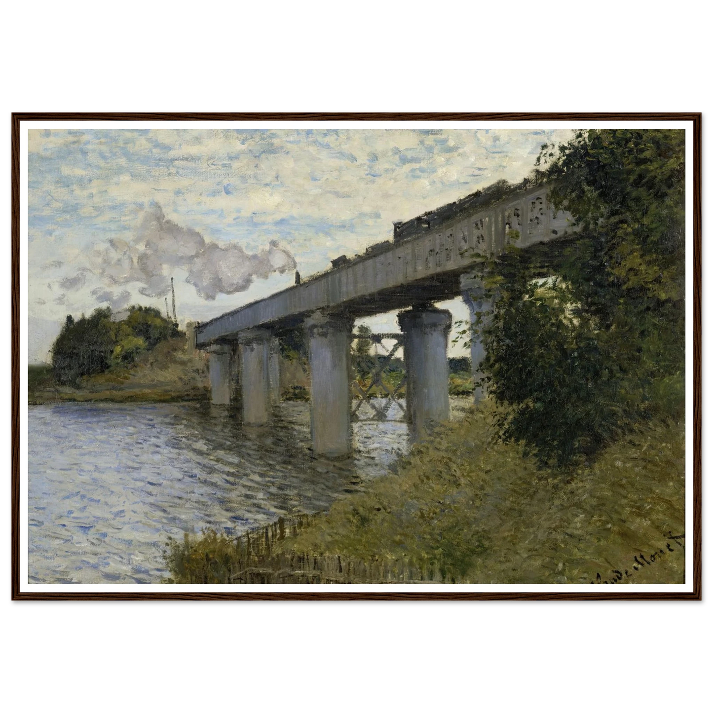 The Railroad bridge in Argenteuil (1873 - 1874) Art Print | Claude Monet-Quipham Collections