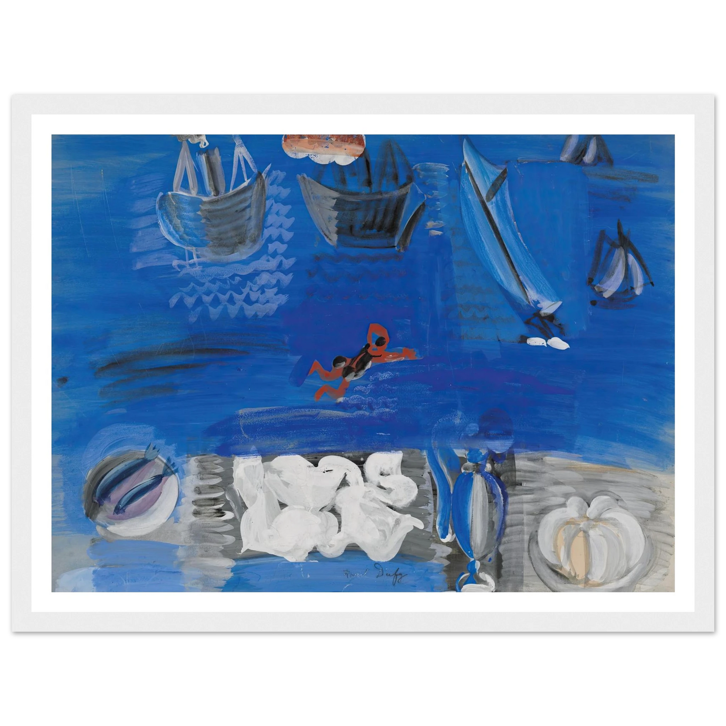 Nature morte et bateaux (circa 1923) Art Print | Raoul Dufy-Quipham Collections