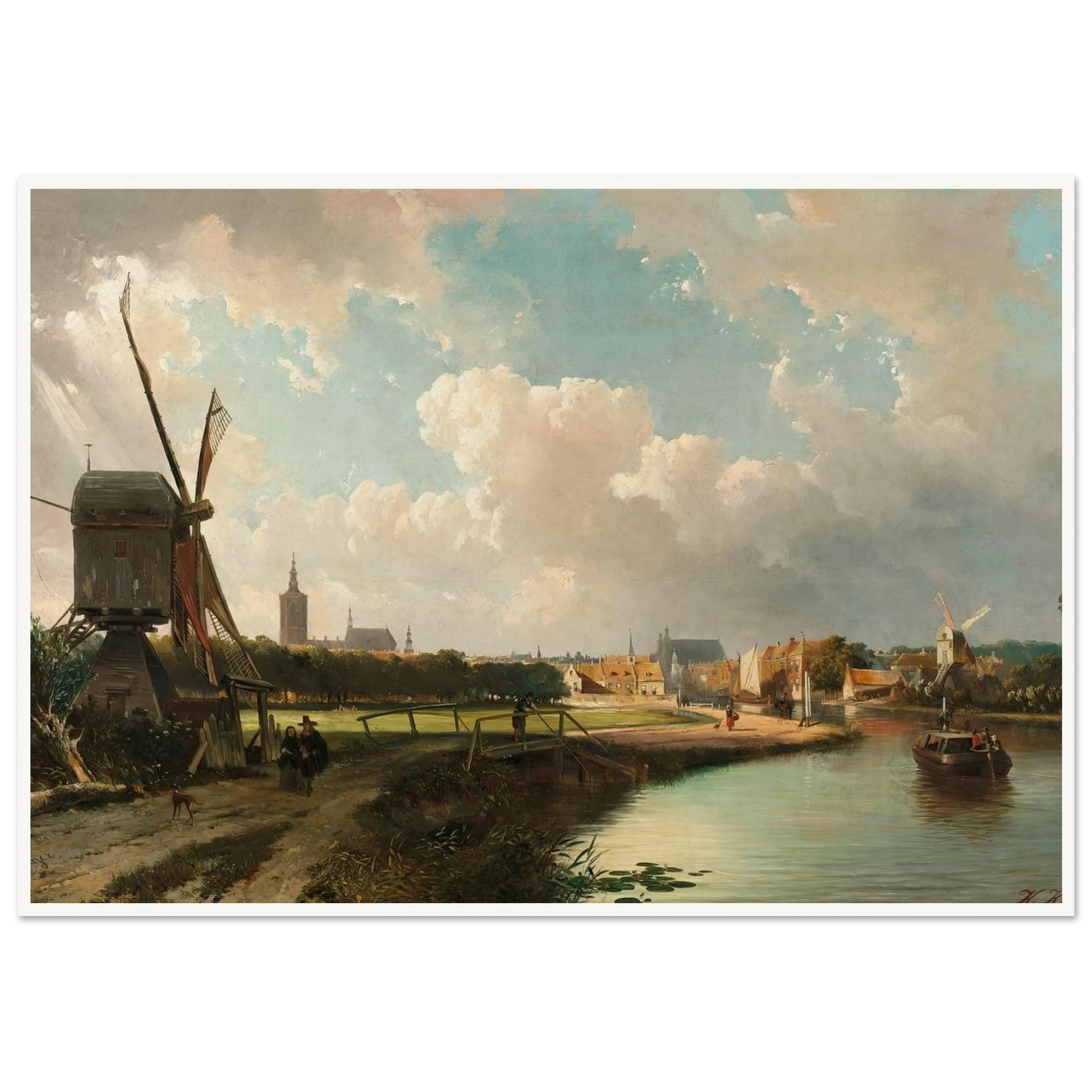 View of The Hague from the Delftse Vaart in the Seventeenth Century (1852) Art Print | Cornelis Springer-Quipham Collections