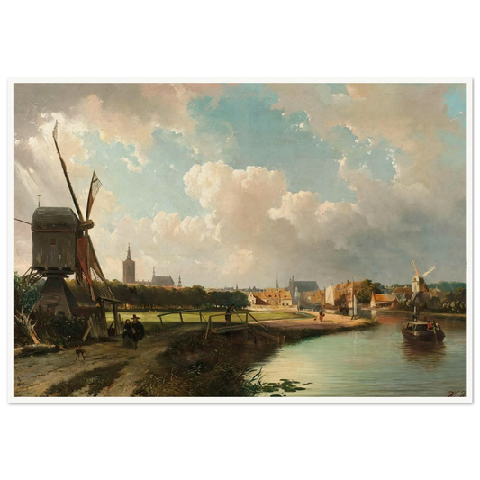 View of The Hague from the Delftse Vaart in the Seventeenth Century (1852) Art Print | Cornelis Springer-Quipham Collections