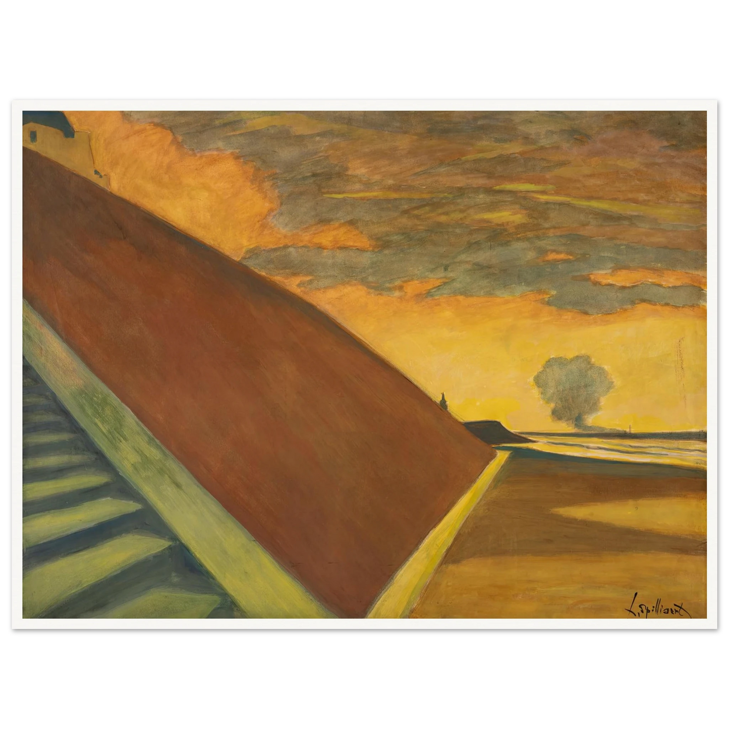 L’escalier, crépuscule jaune (1922) Art Print | Leon Spilliaert-Quipham Collections
