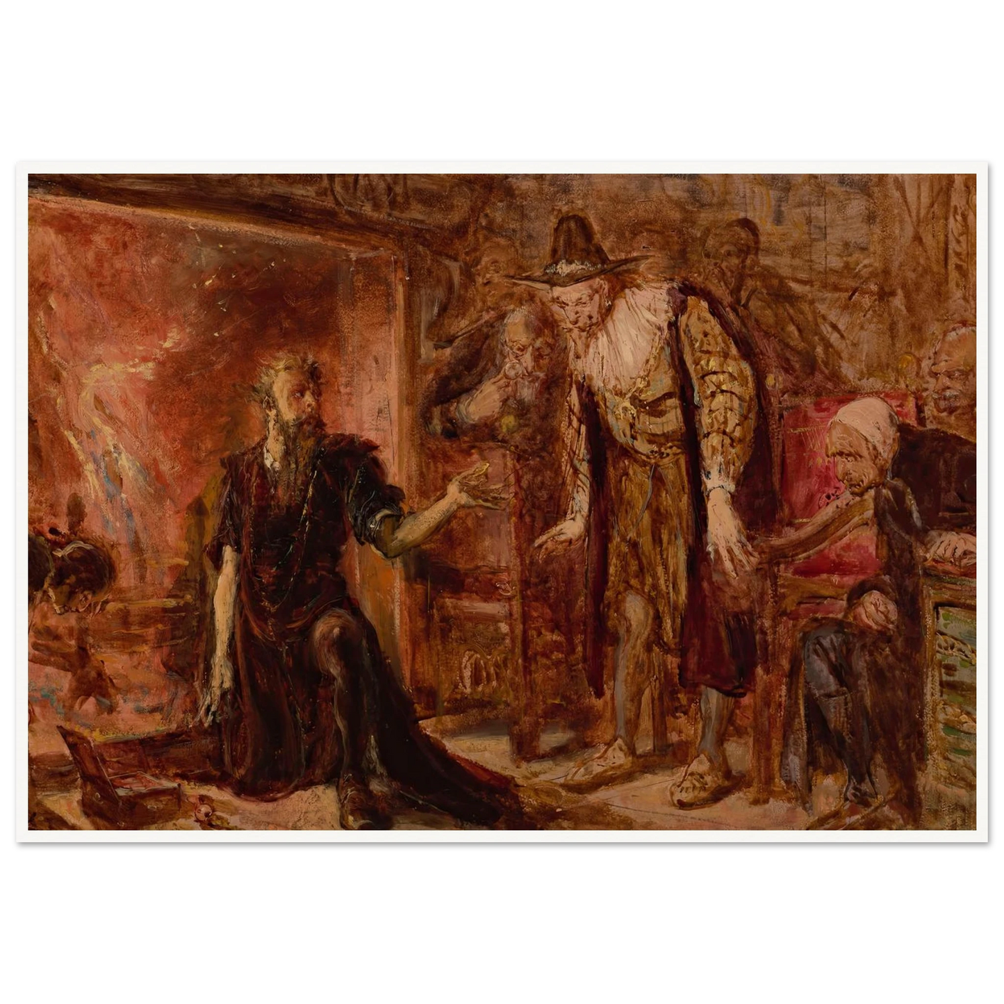Alchemist Sendivogius and Sigismund III, sketch (1867) Art Print | Jan Matejko-Quipham Collections