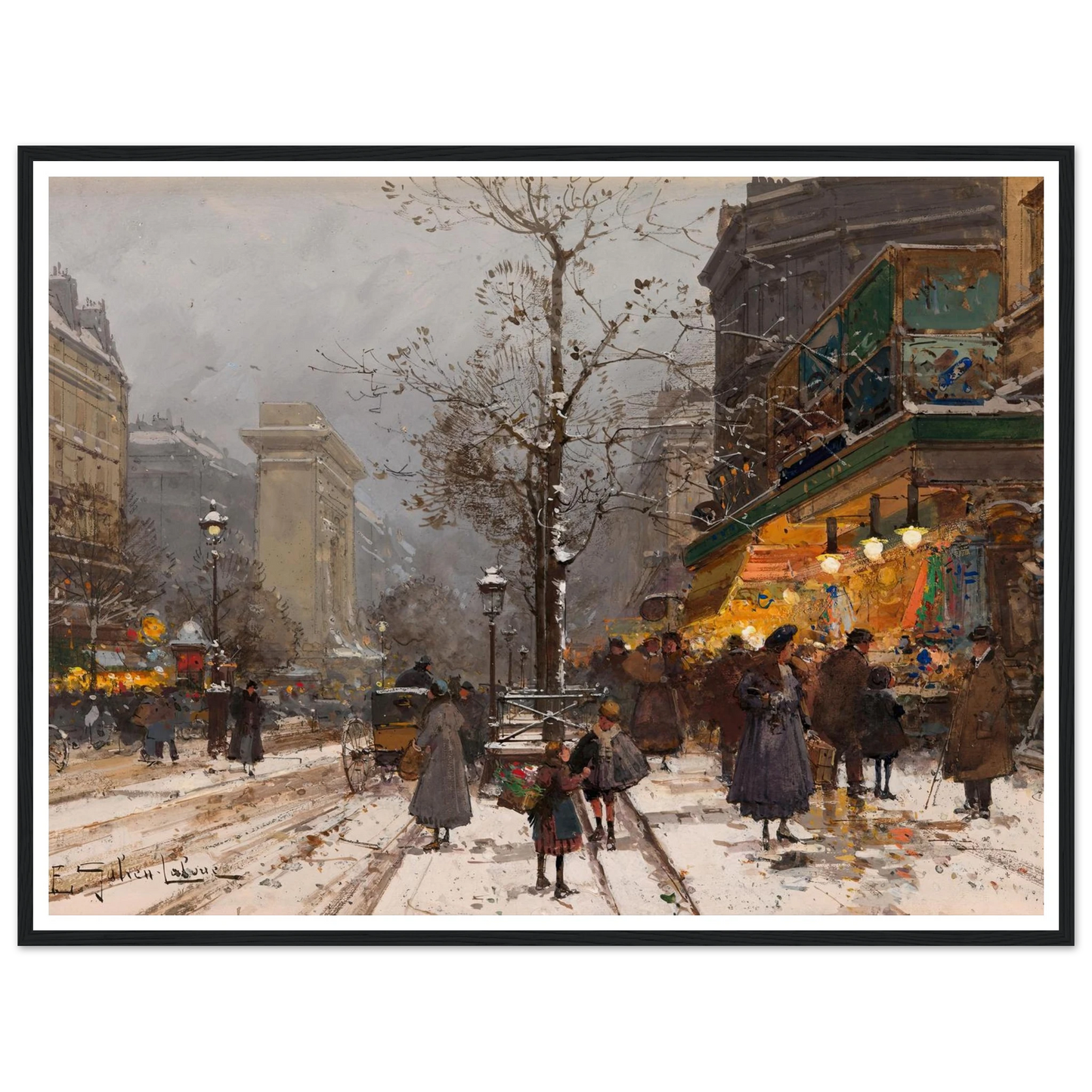 Boulevard Bonne – Nouvelle sous la neige Art Print | Eugene Galien Laloue-Quipham Collections