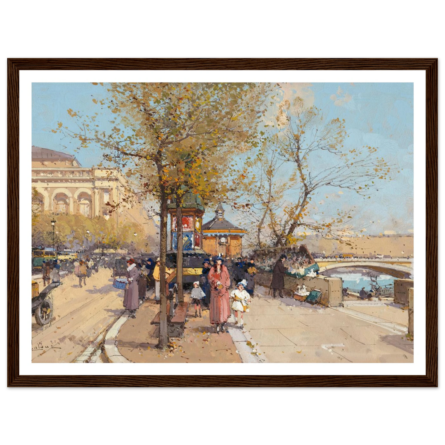 A stroll by the Seine Art Print | Eugene Galien Laloue-Quipham Collections