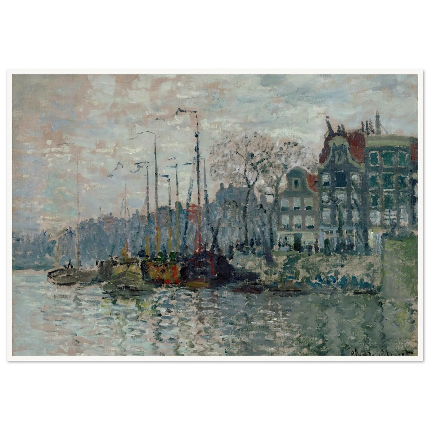 View of the Prins Hendrikkade and the Kromme Waal in Amsterdam (1874) Art Print | Claude Monet-Quipham Collections