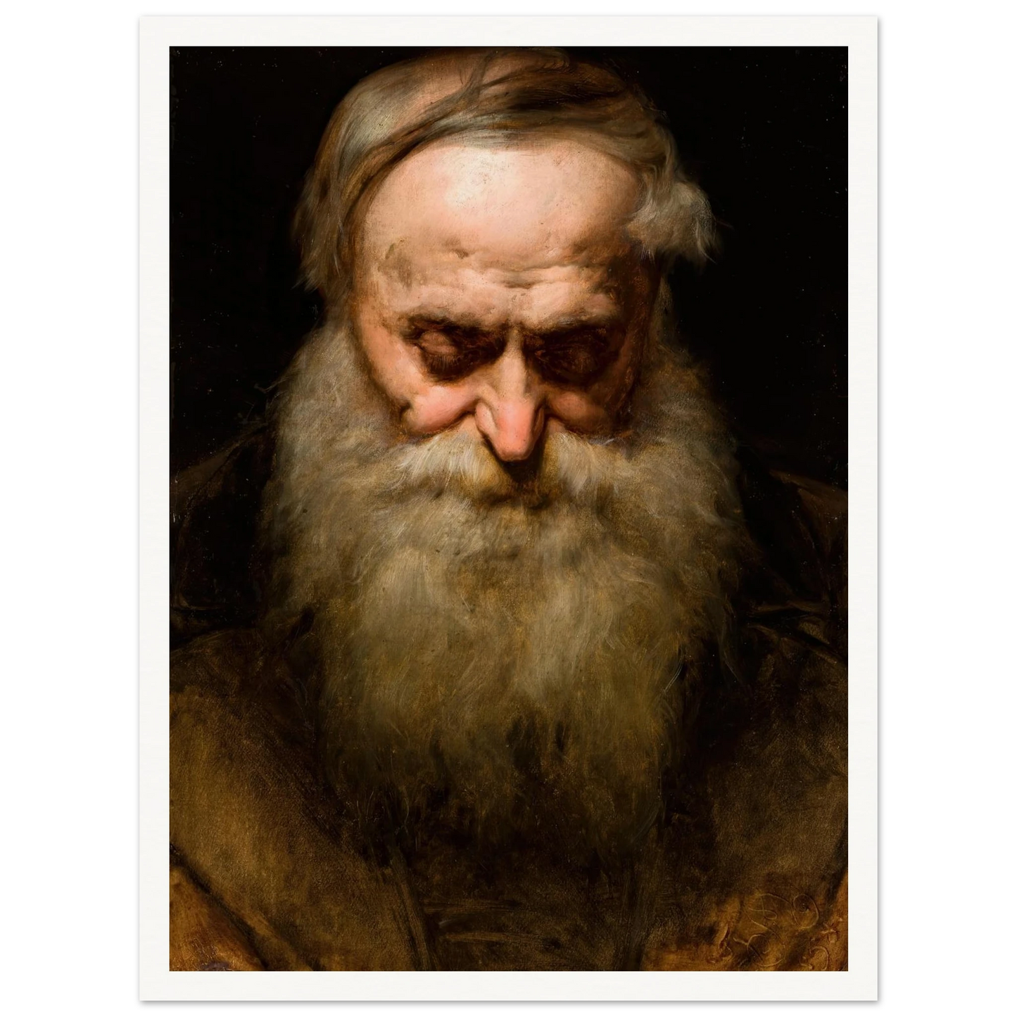 Head of an Old Man with a Grey Beard (1858) Art Print | Jan Matejko-Quipham Collections