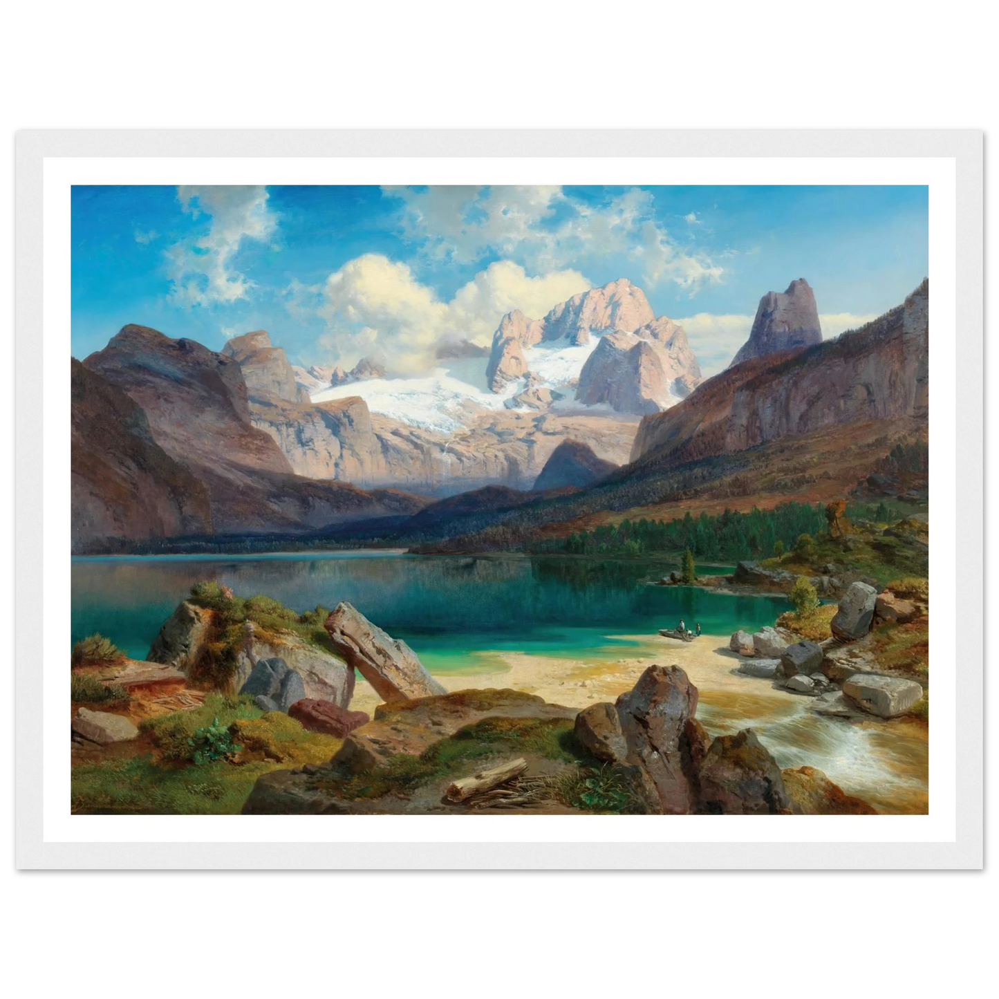 Lake Gosau With A View Of The Dachstein Massif Art Print | Albert Zimmermann-Quipham Collections