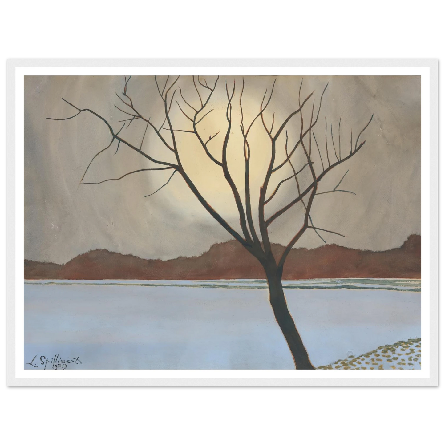Landschap met boom op het voorplan (from 1929 until 1930) Art Print | Leon Spilliaert-Quipham Collections
