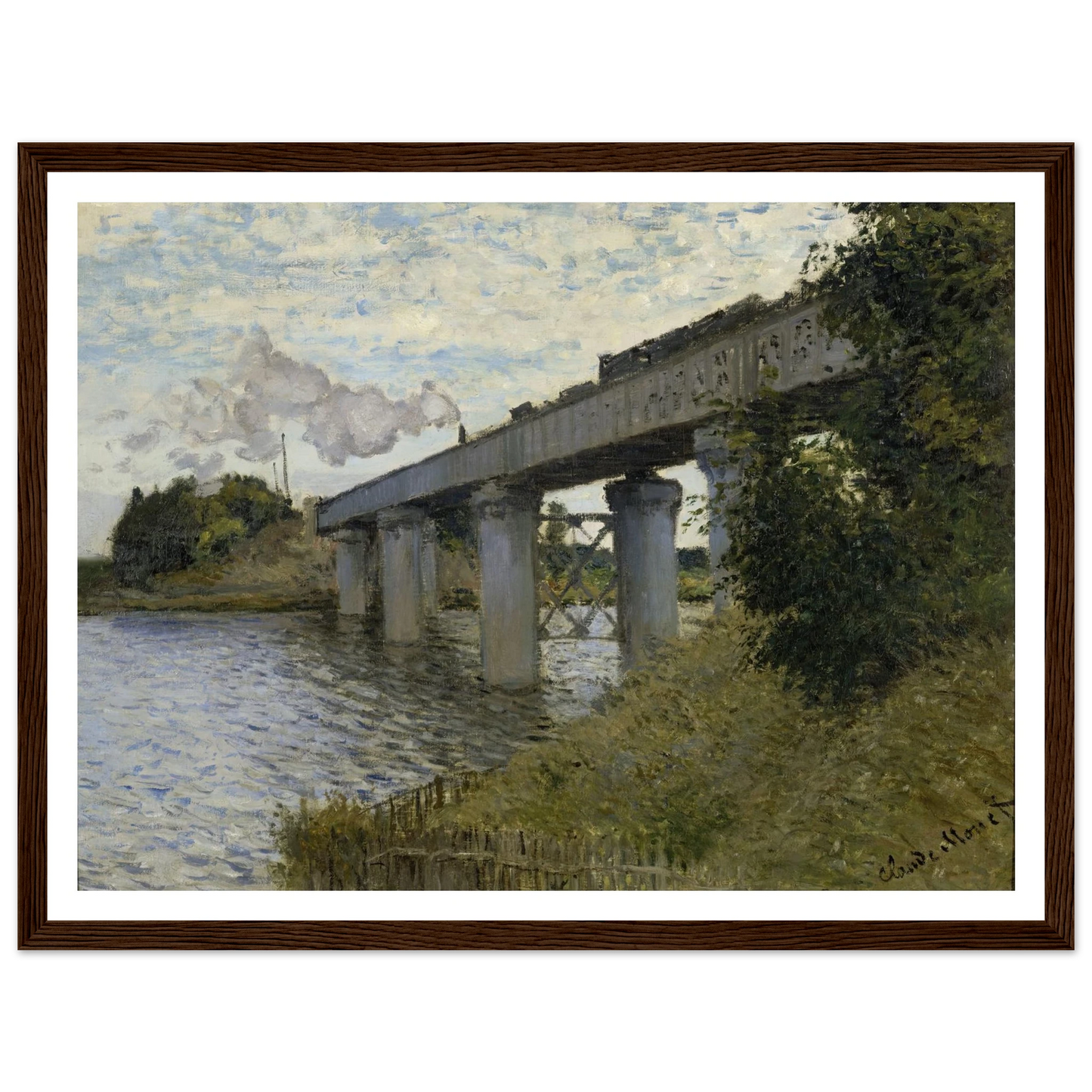 The Railroad bridge in Argenteuil (1873 - 1874) Art Print | Claude Monet-Quipham Collections
