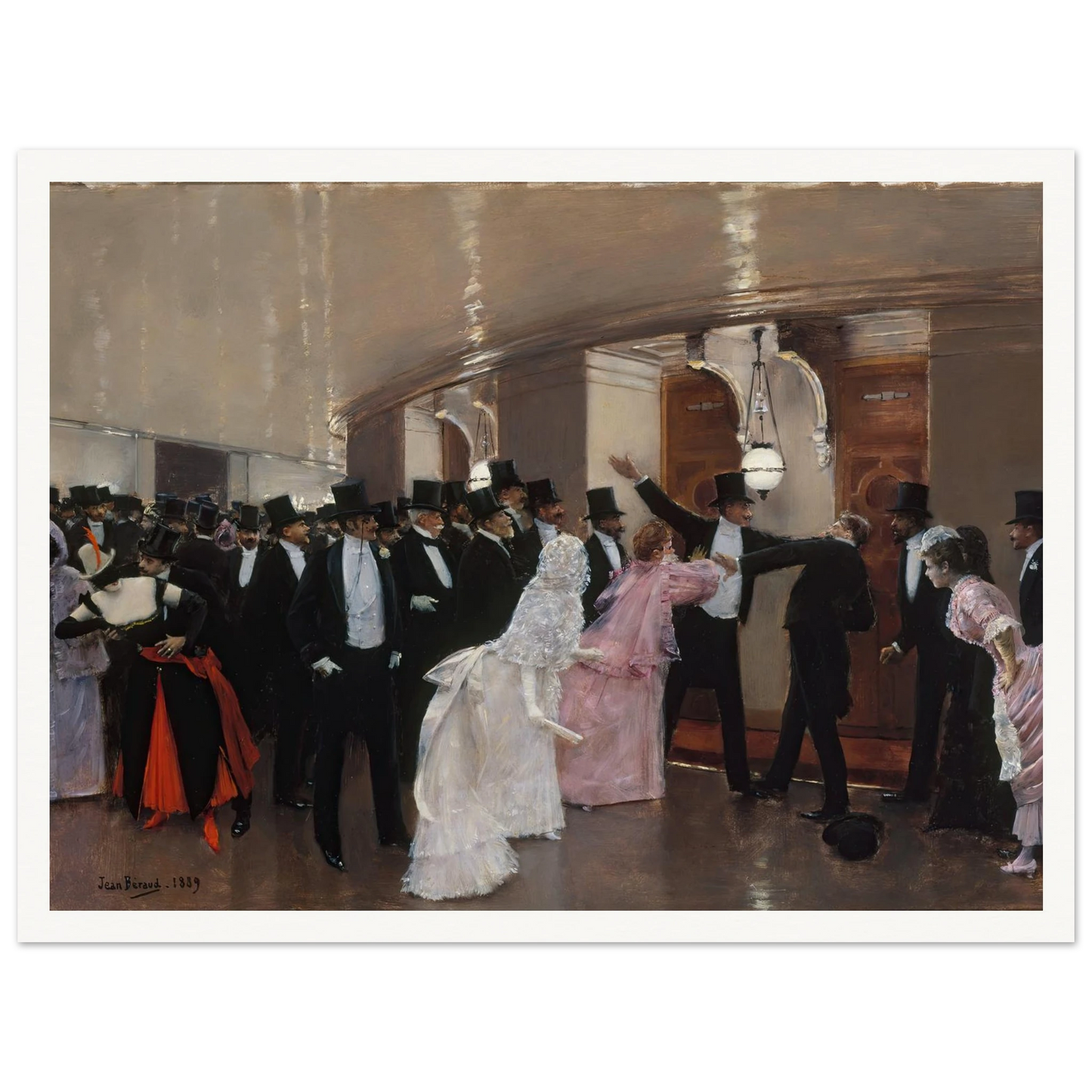 Altercation dans les couloirs de l’Opéra (1889) Art Print | Jean Beraud-Quipham Collections