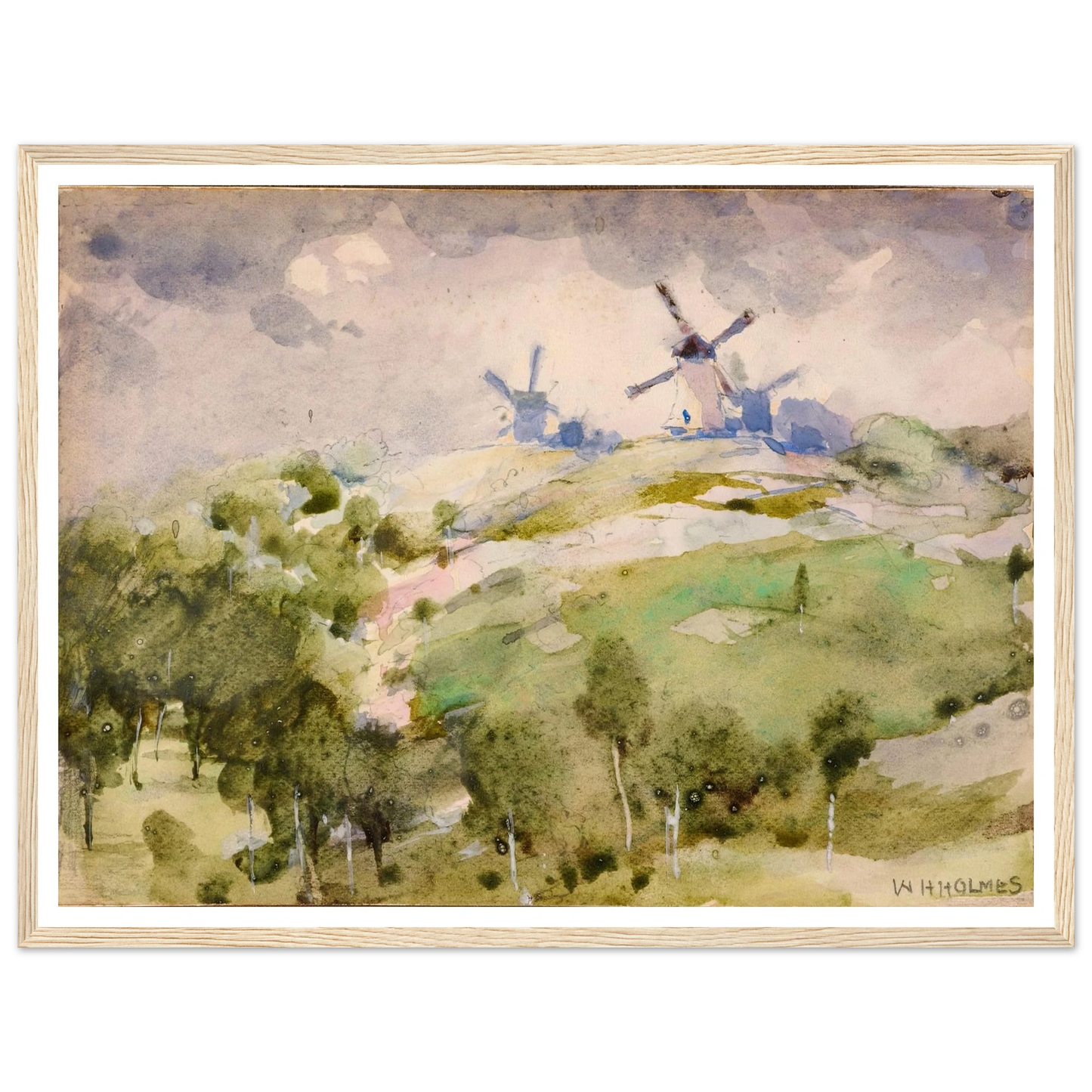 Windmills Art Print | William Henry Holmes-Quipham Collections