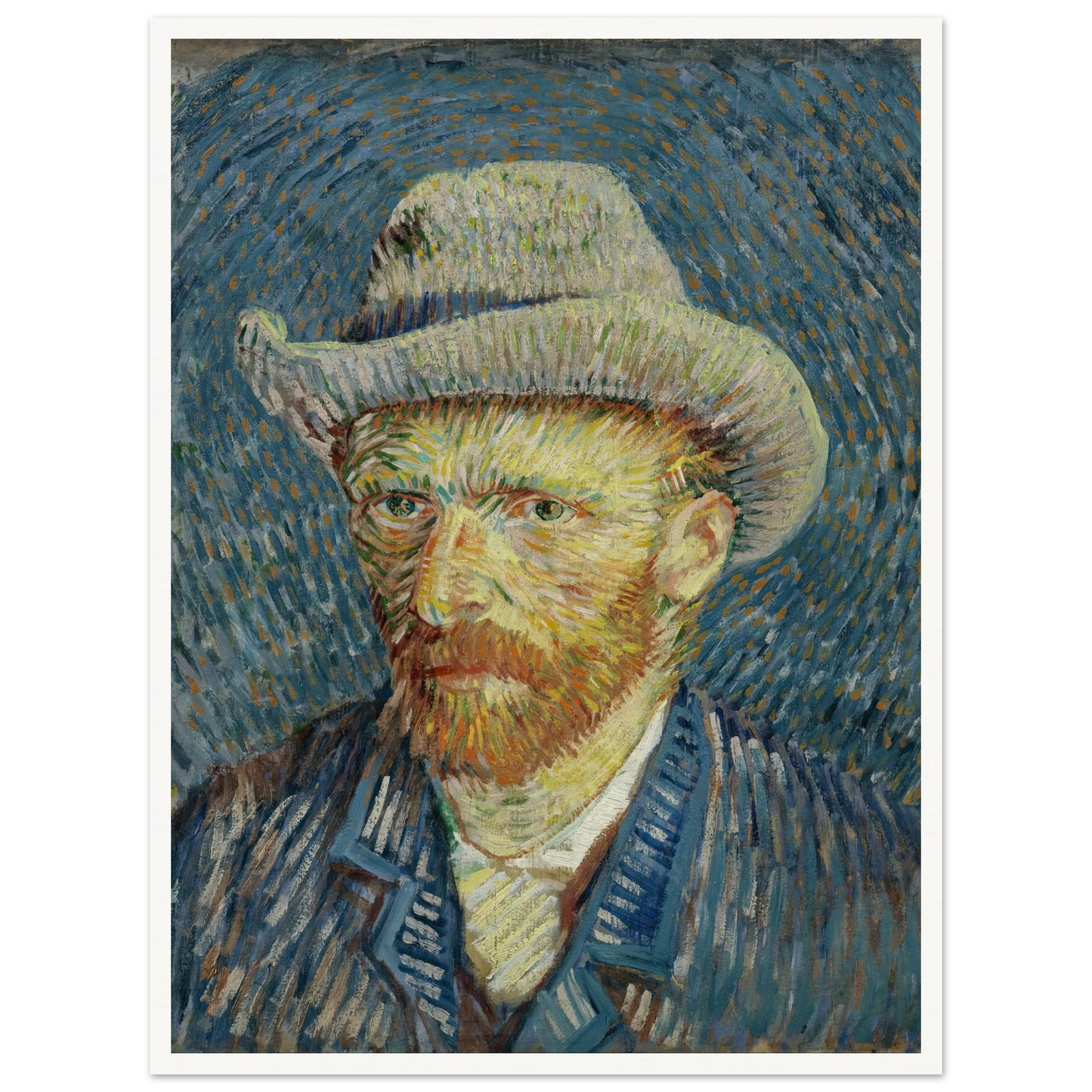 Self-portrait with grey felt hat (1887) Art Print | Vincent van Gogh-Quipham Collections