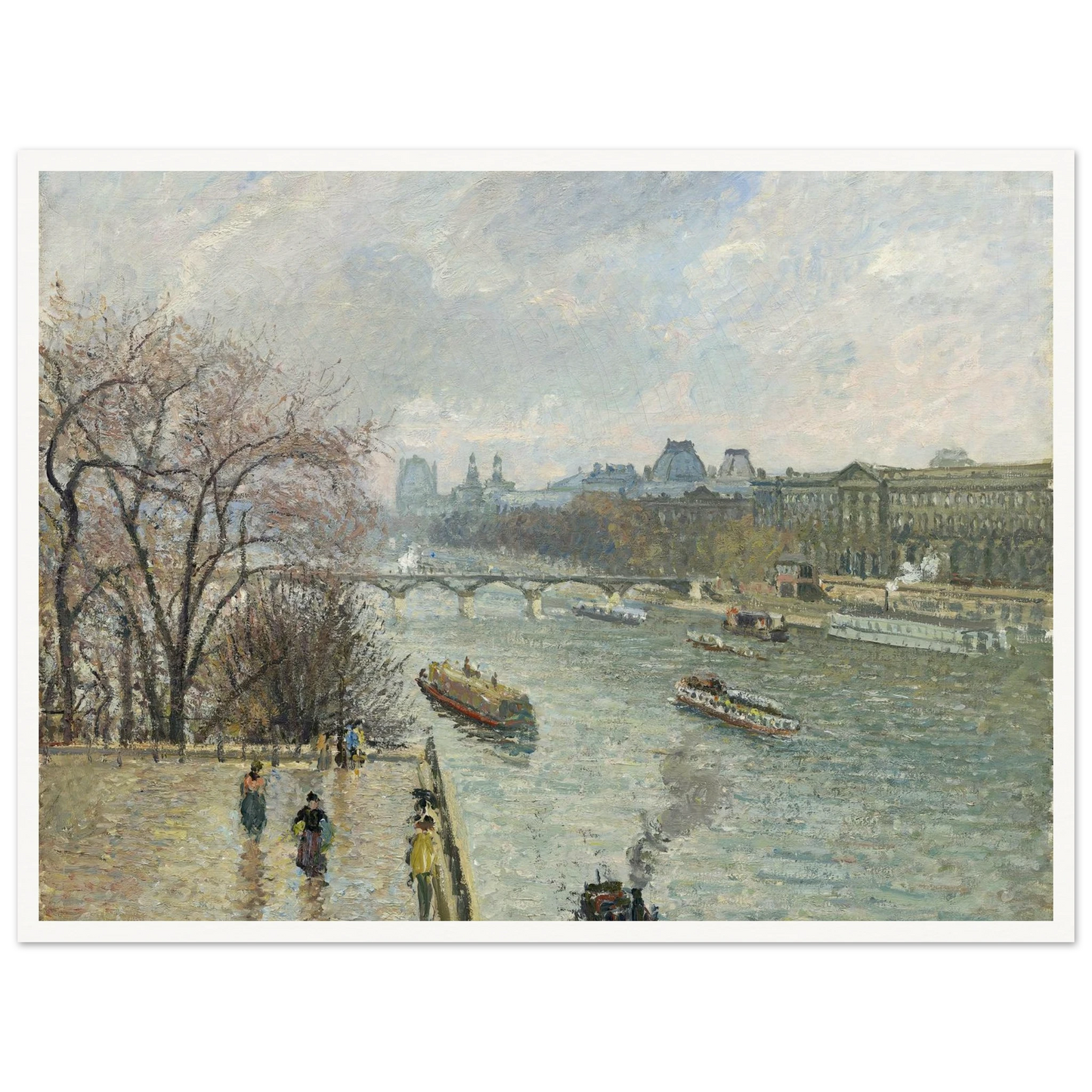 The Louvre,Afternoon Rainy Weather (1900) Art Print | Camille Pissarro-Quipham Collections