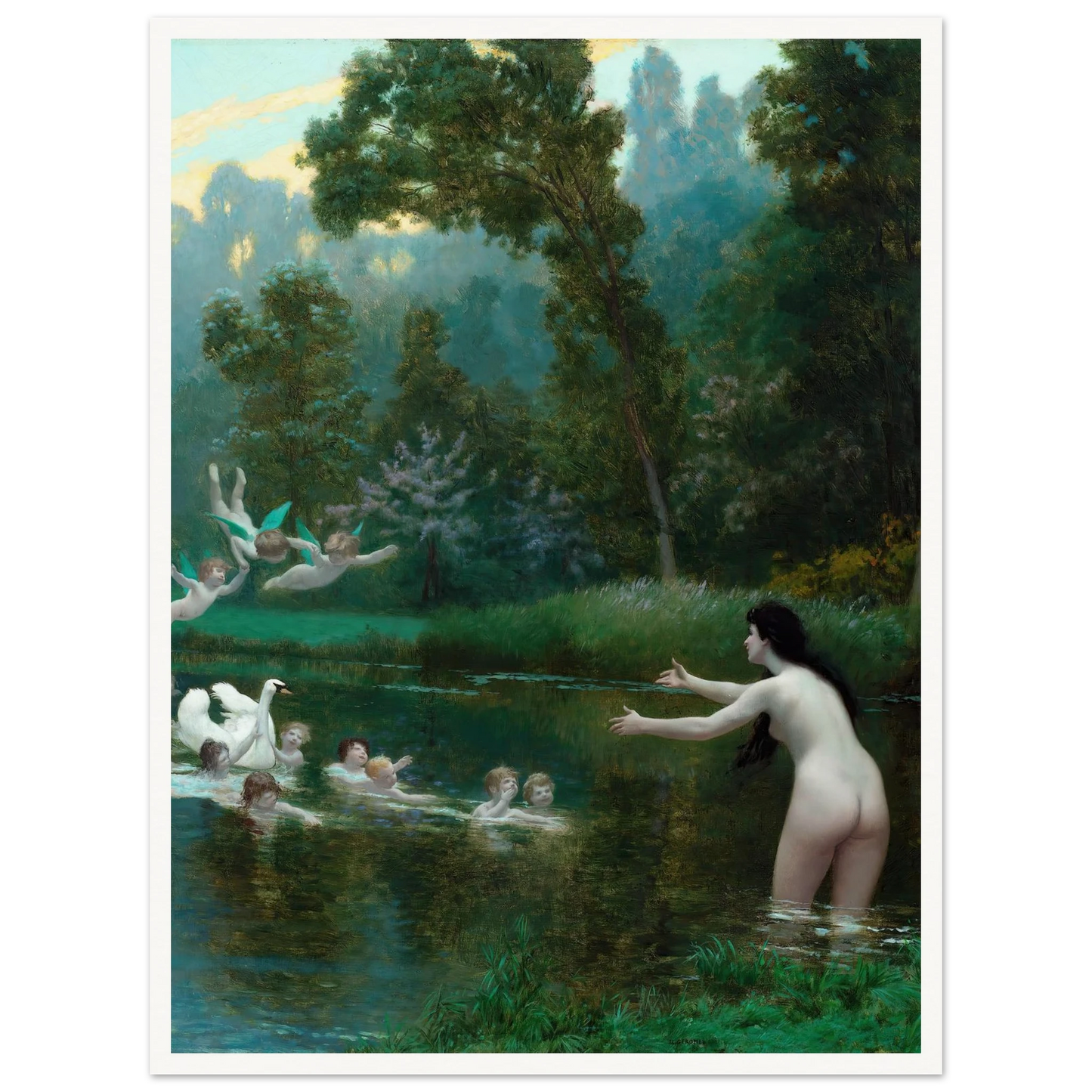 Leda And The Swan (1895) Art Print | Jean Leon Gerome-Quipham Collections