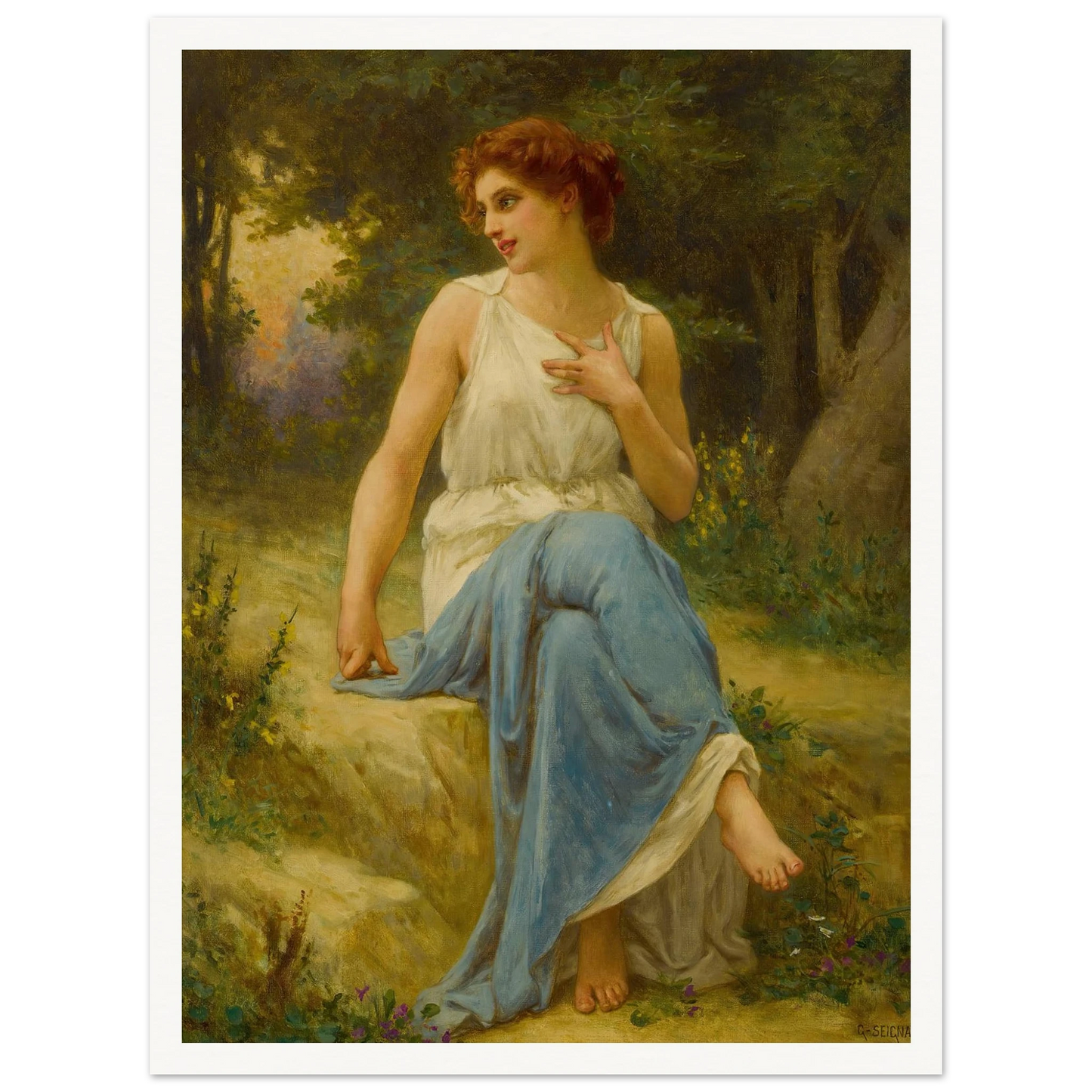 Portrait Of A Seated Woman Art Print | Guillaume Seignac-Quipham Collections