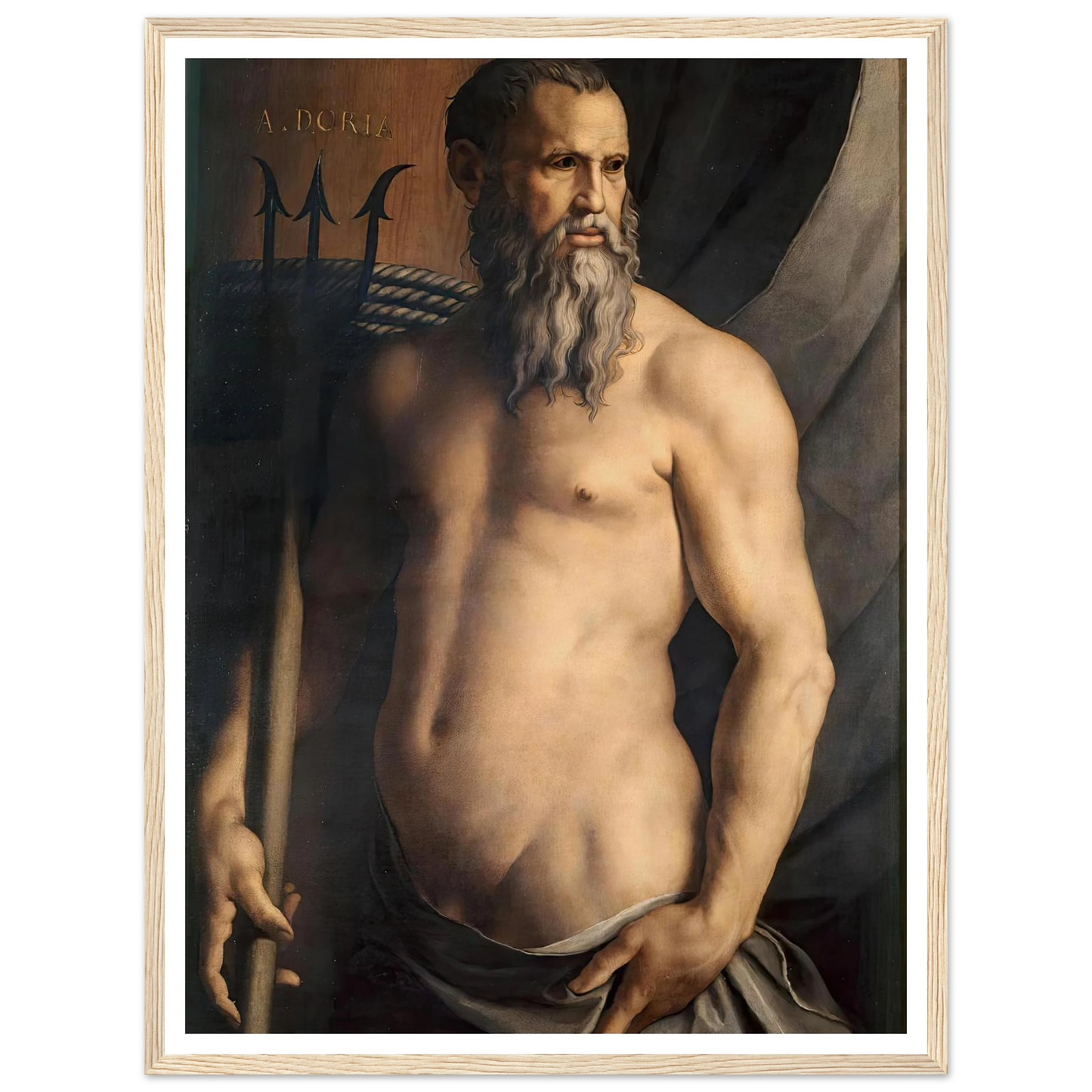 Portrait Of Andrea Doria As Neptune (1550–1555) Art Print | Agnolo Bronzino-Quipham Collections