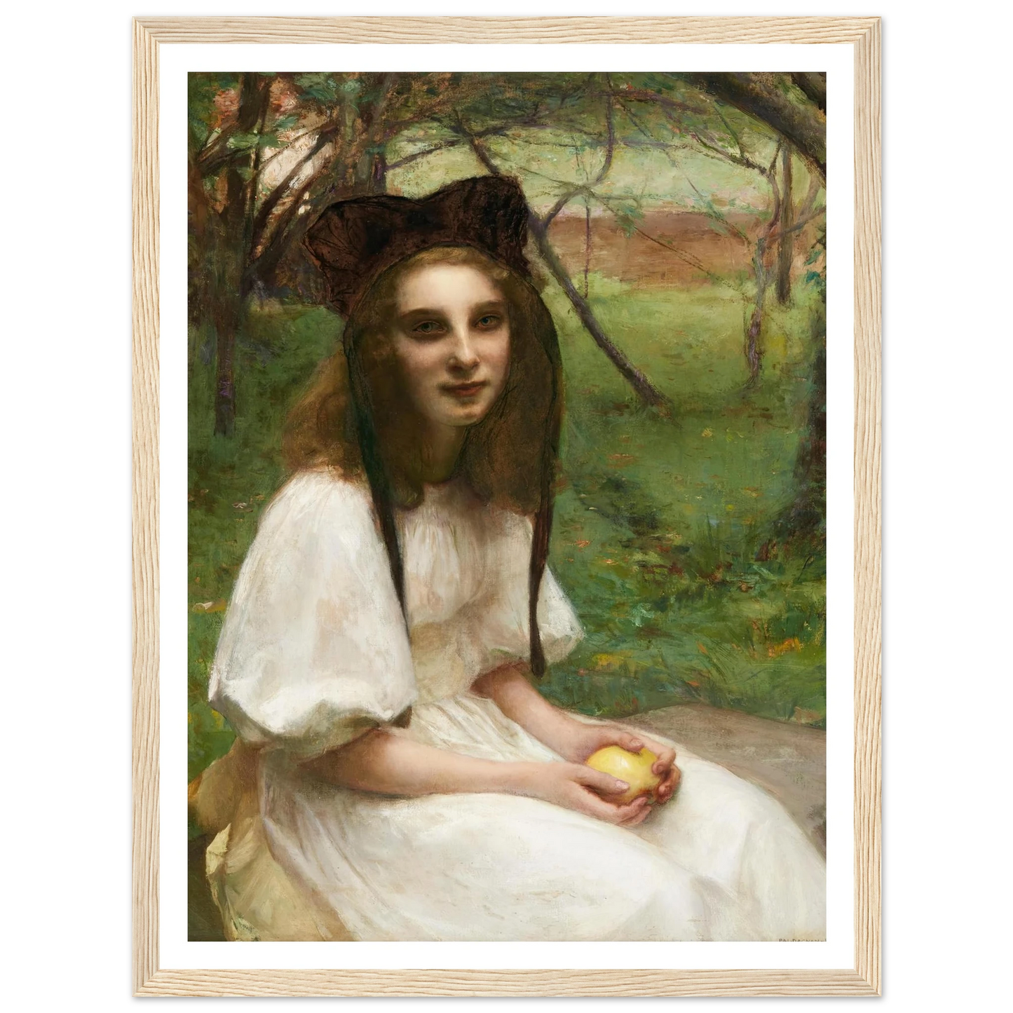 A portrait of a girl in a white dress Art Print | Pascal Adolphe Jean Dagnan Bouveret-Quipham Collections