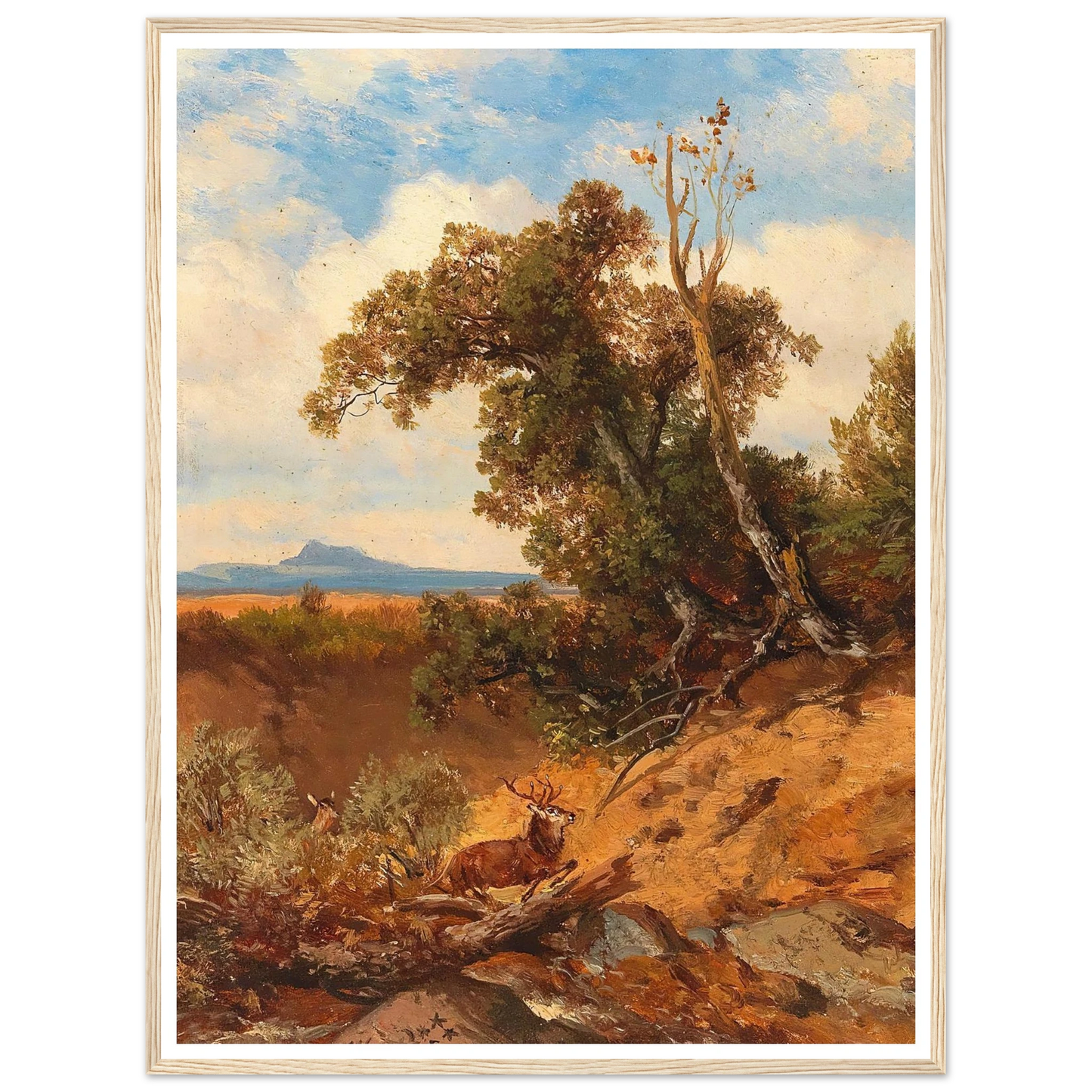 Fleeing Stag In The Foothills Of The Alps Art Print | Albert Zimmermann-Quipham Collections