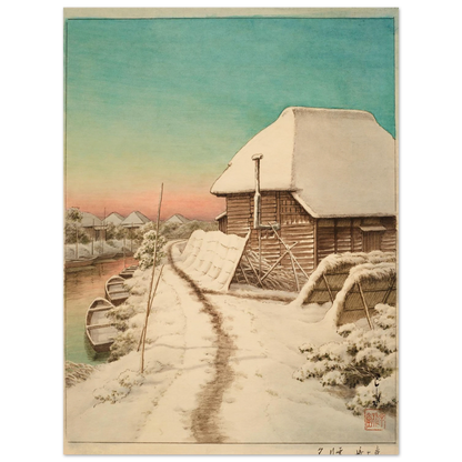 Morigasaki setsugo no yu (Evening after snow at Morigasaki) Art Print | Kawase Hasui-Quipham Collections