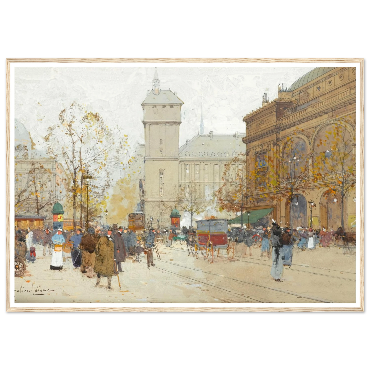 La Place Du Chatelet Art Print | Eugene Galien Laloue-Quipham Collections