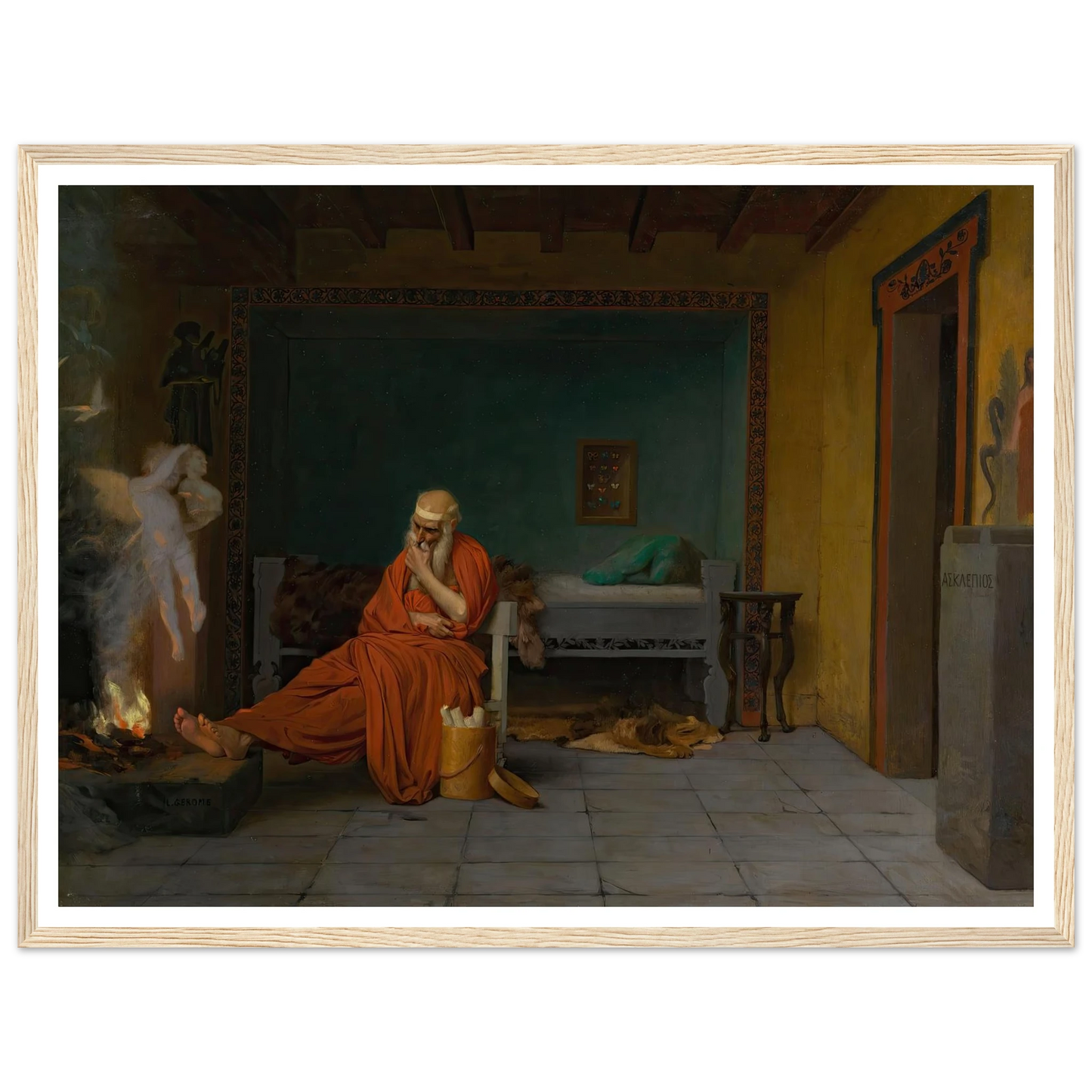 The Poet Dreams of Cupid by the Fire Art Print | Jean Leon Gerome-Quipham Collections