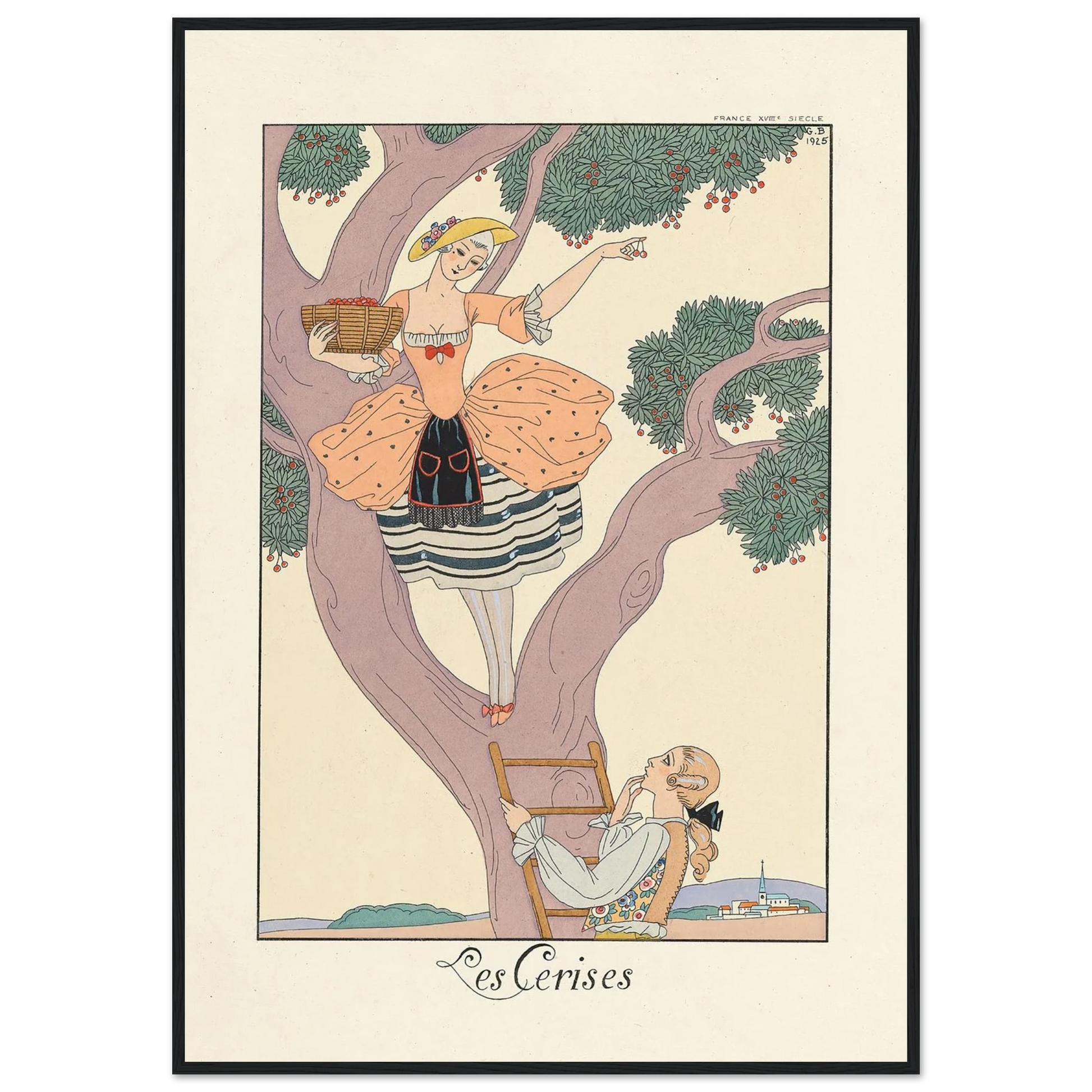 Les Cerises (Cherries) (1922–1926) Art Print | George Barbier-Quipham Collections
