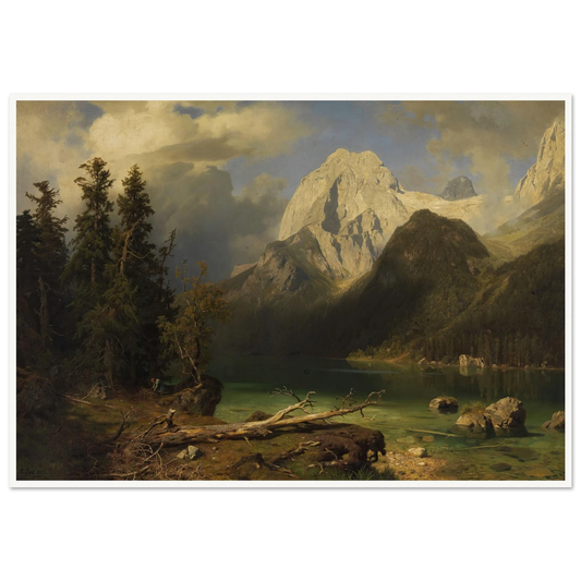 Gebirgssee mit Gebirgsmassiv im Hintergrund (1873) Art Print | August Wilhelm Leu-Quipham Collections