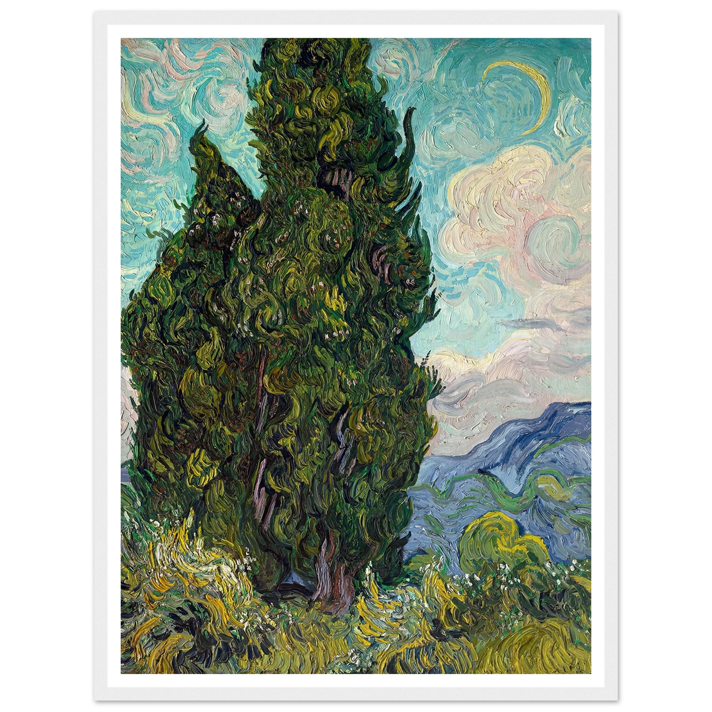 Cypresses (1889) Art Print | Vincent van Gogh-Quipham Collections