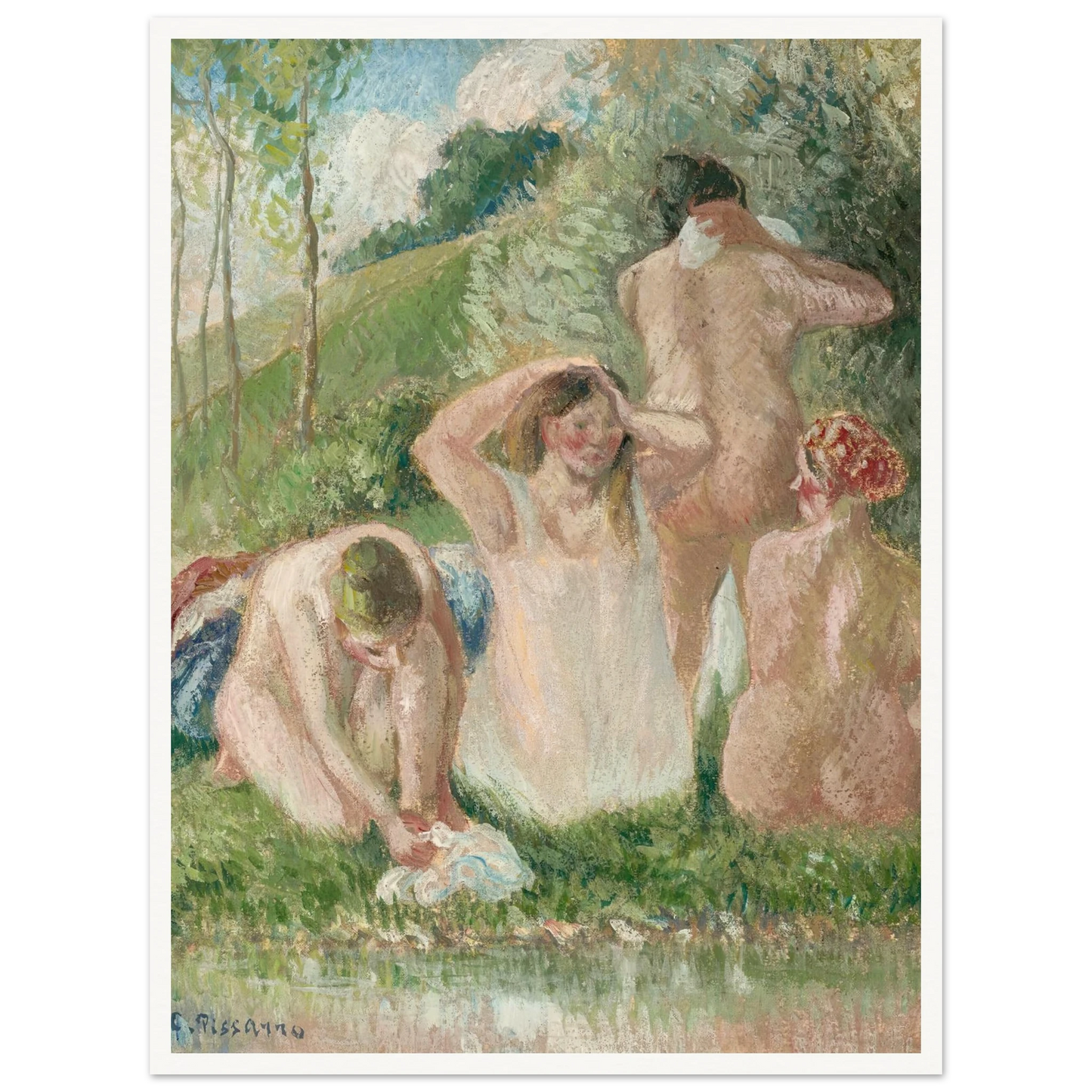Groupe de baigneuses (circa 1901) Art Print | Camille Pissarro-Quipham Collections