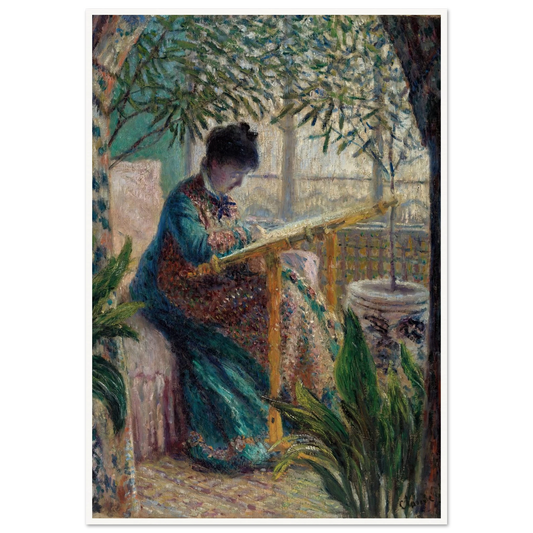 Madame Monet Embroidering (Camille au métier) (1875) Art Print | Claude Monet-Quipham Collections