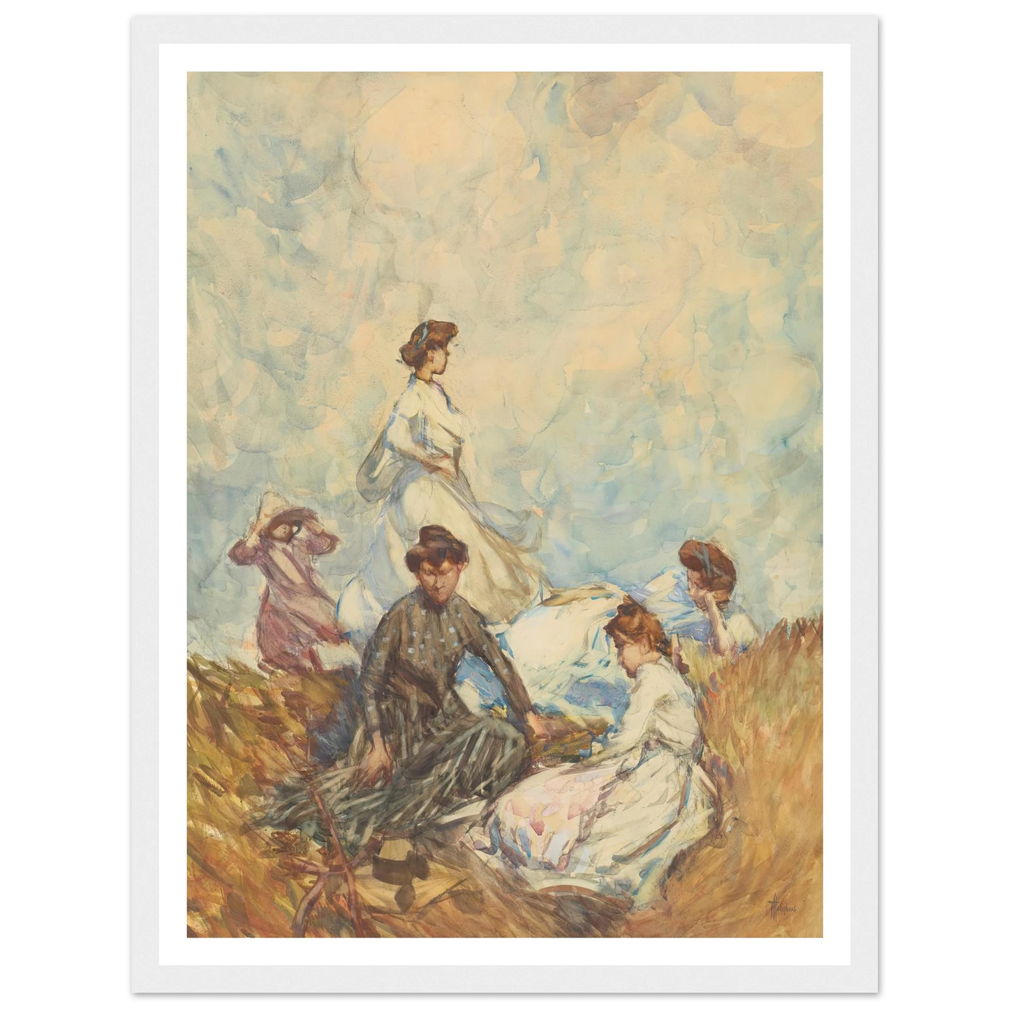 The hilltop (circa 1908) Art Print | Frances Hodgkins-Quipham Collections