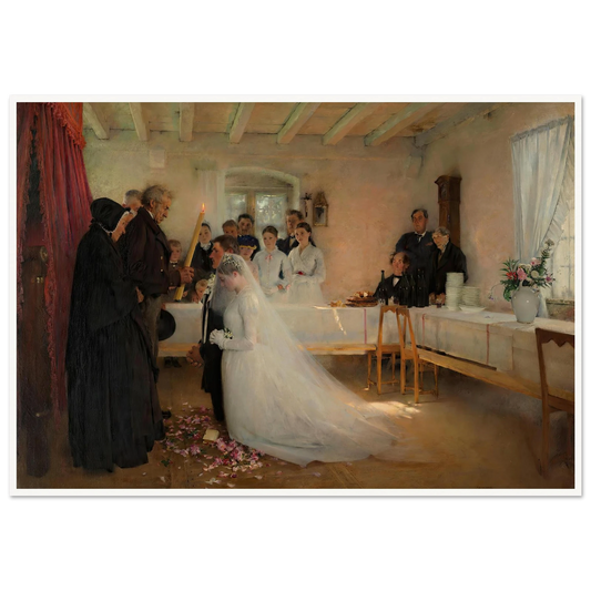 Blessing of the Young Couple Before Marriage (1880–1881) Art Print | Pascal Adolphe Jean Dagnan Bouveret-Quipham Collections