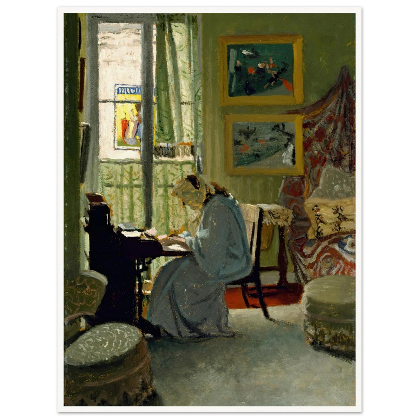 Woman Writing in an Interior (1904) Art Print | Felix Vallotton-Quipham Collections